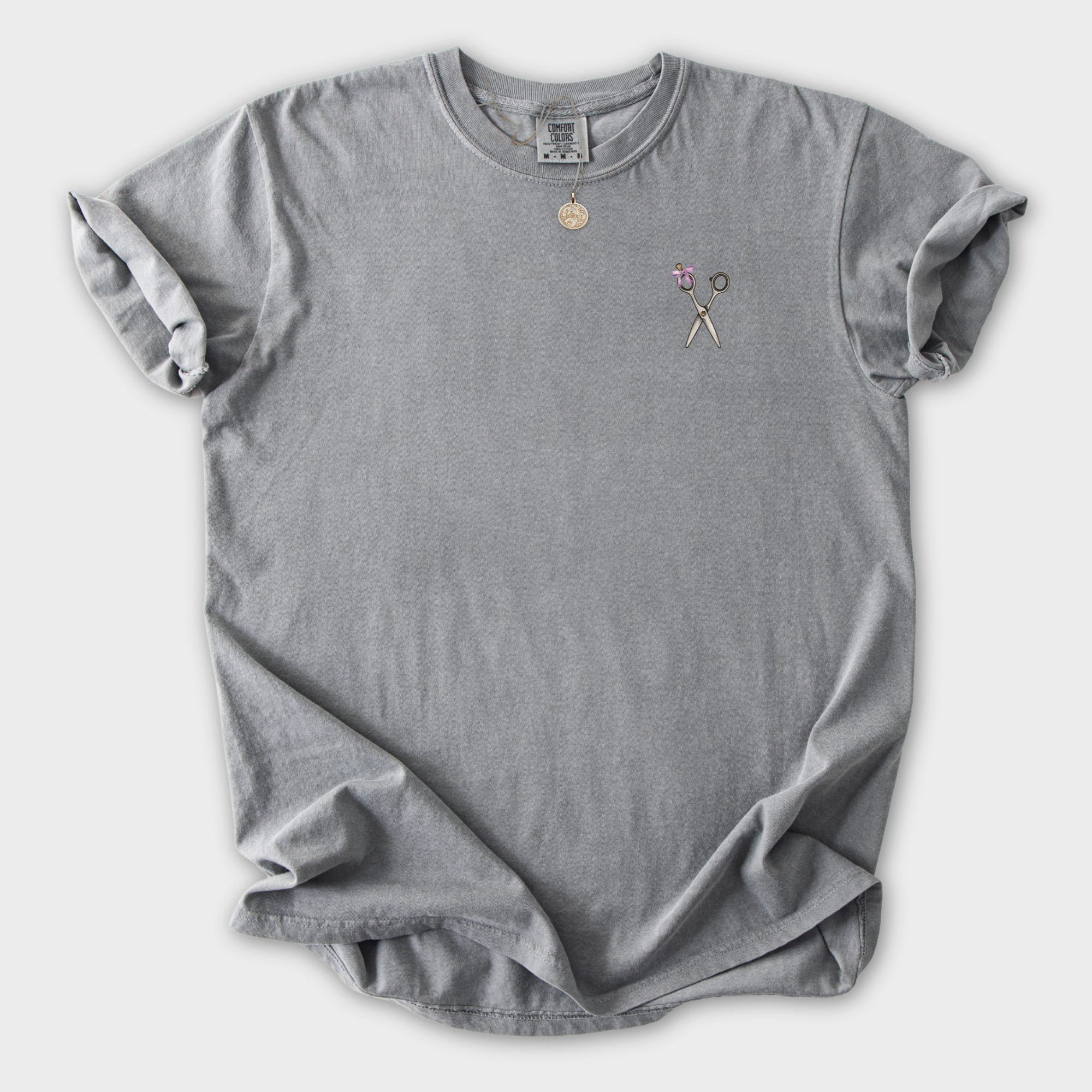 Artistic Groomer FLUFF Brush Stroke Dog Graphic Comfort Colors T-Shirt in Gray