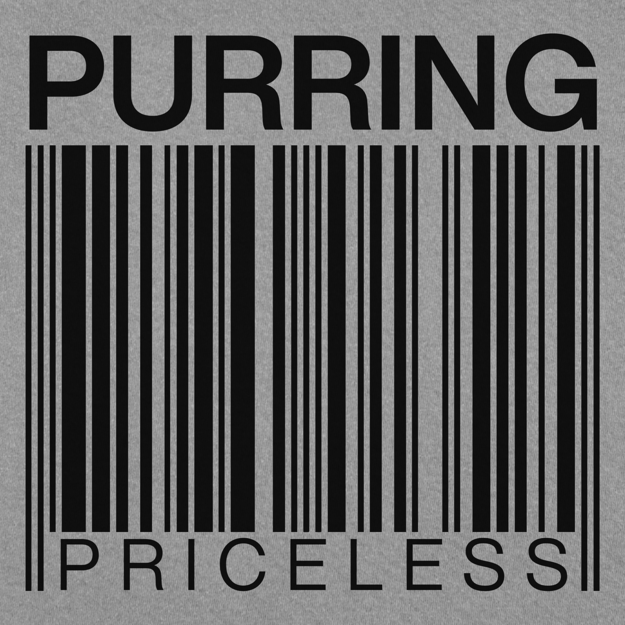 Modern Purring is Priceless Barcode Cat Graphic Comfort Colors T-Shirt in Gray