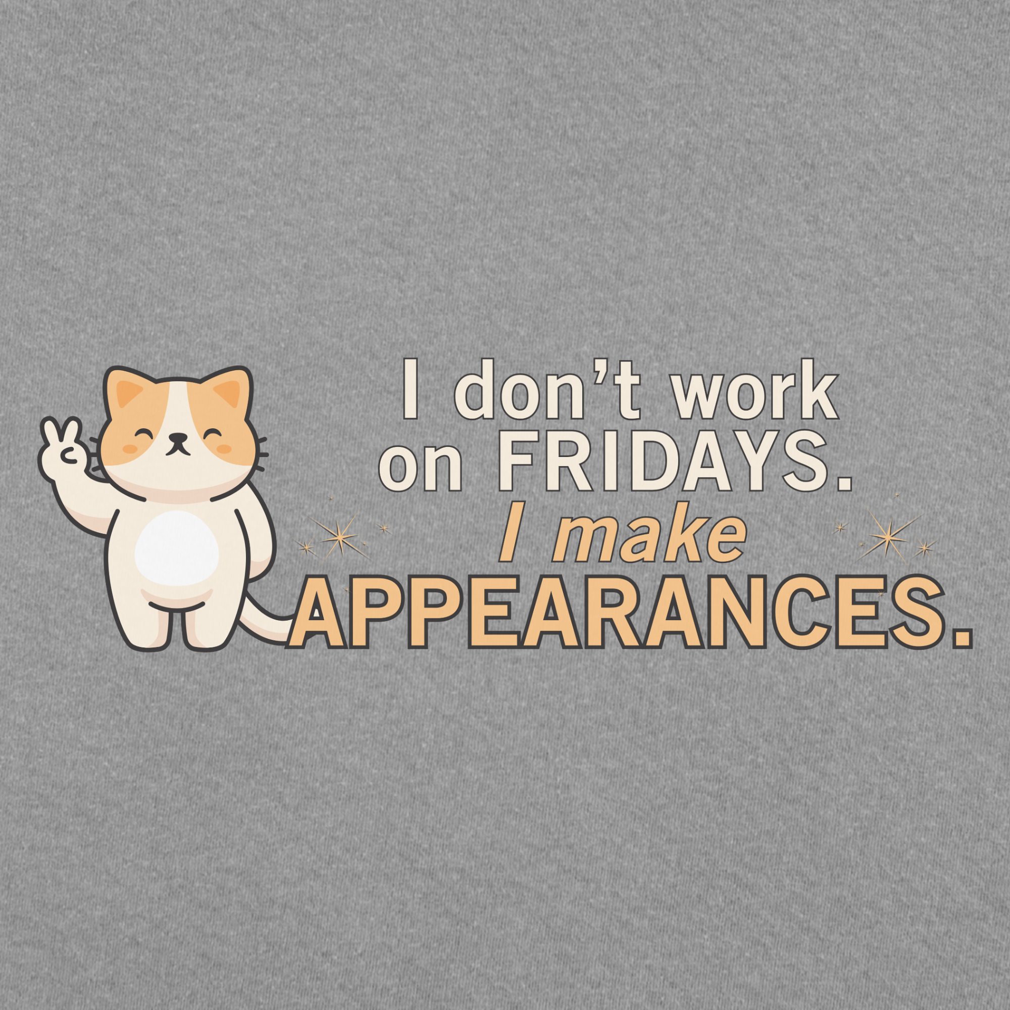 Retro I Don't Work on Fridays Cat Graphic Comfort Colors T-Shirt in Grey