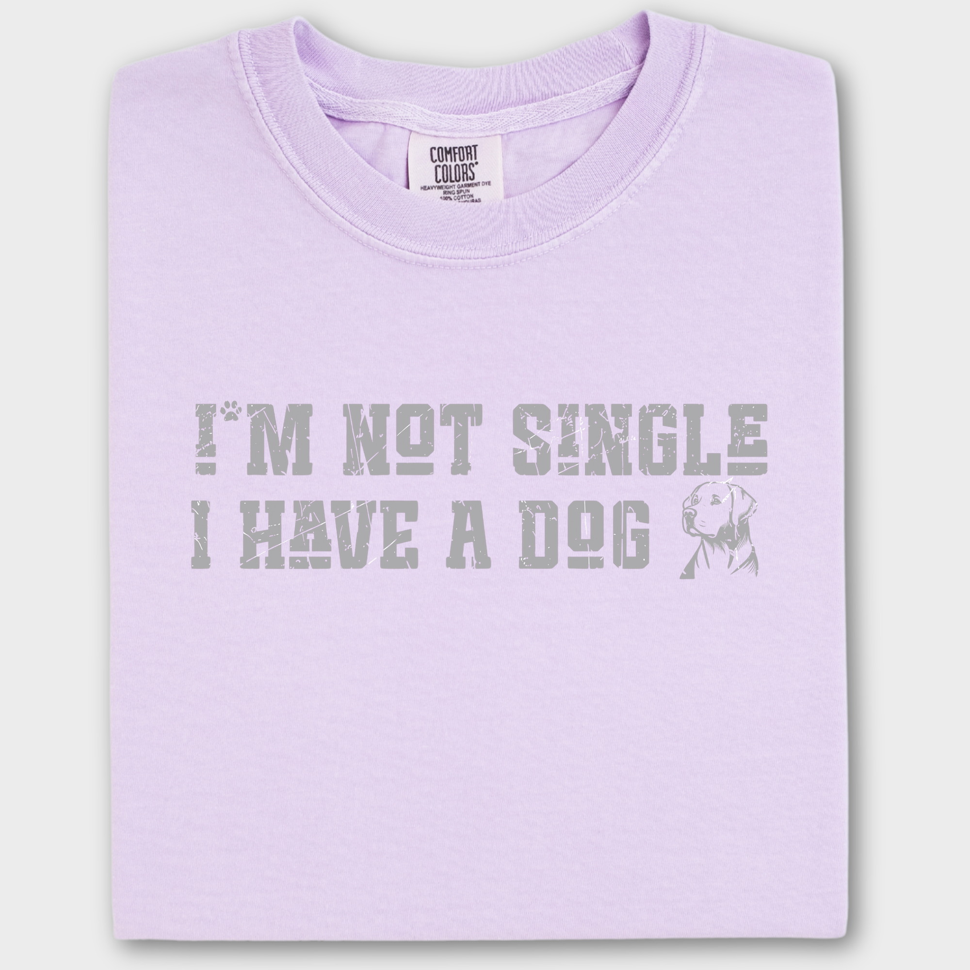 Retro I'm Not Single Dog Minimalist Comfort Colors T-Shirt in Orchid-Fetch N Found