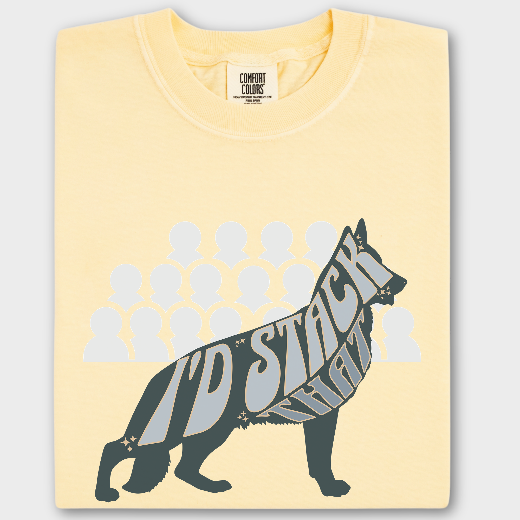 Retro I'd Stack That Funny Dog Graphic Comfort Colors T-Shirt in Butter