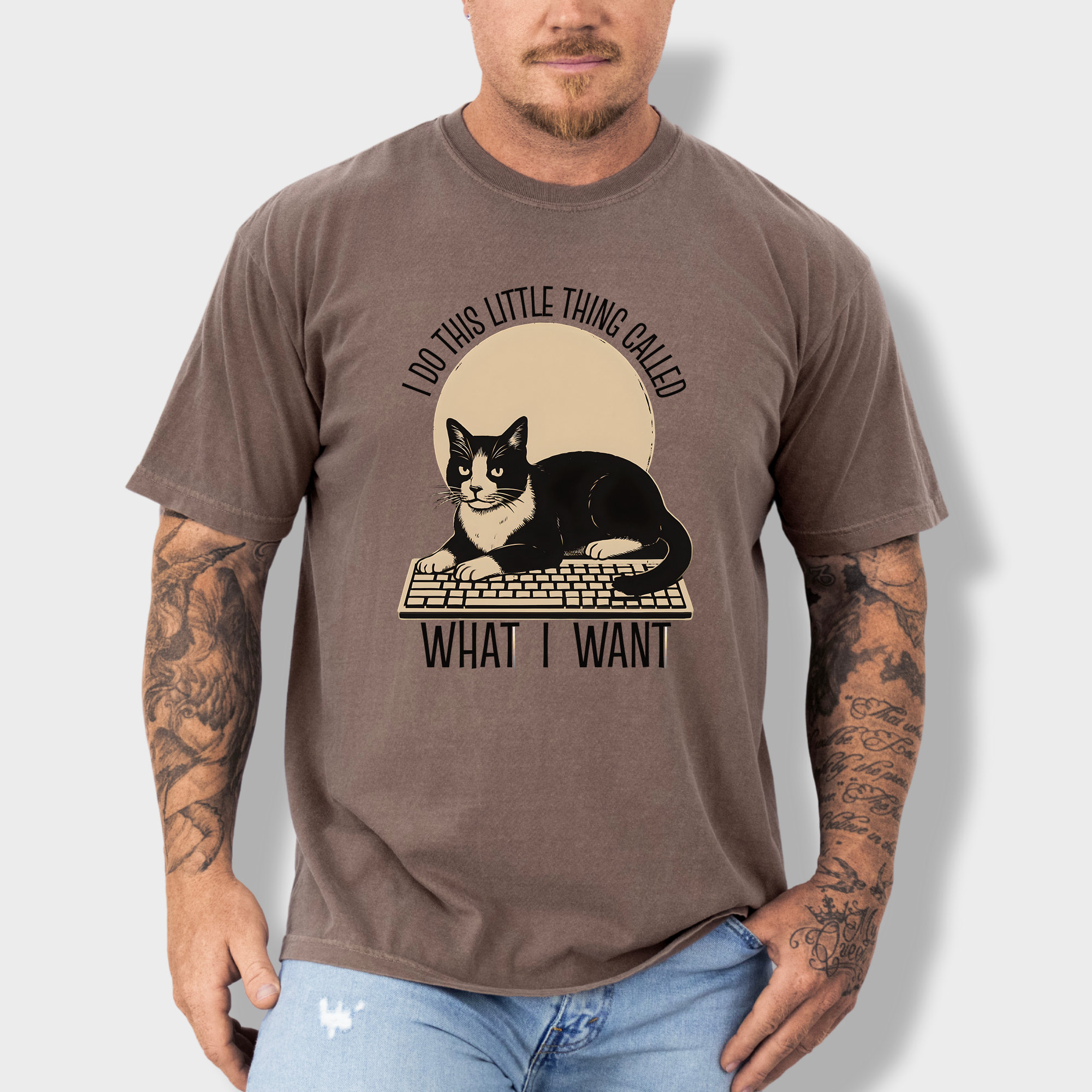 Retro I Do This Little Thing Called What I Want Cat Minimalist Comfort Colors T-Shirt in Espresso-T-Shirt-Espresso-Fetch N Found