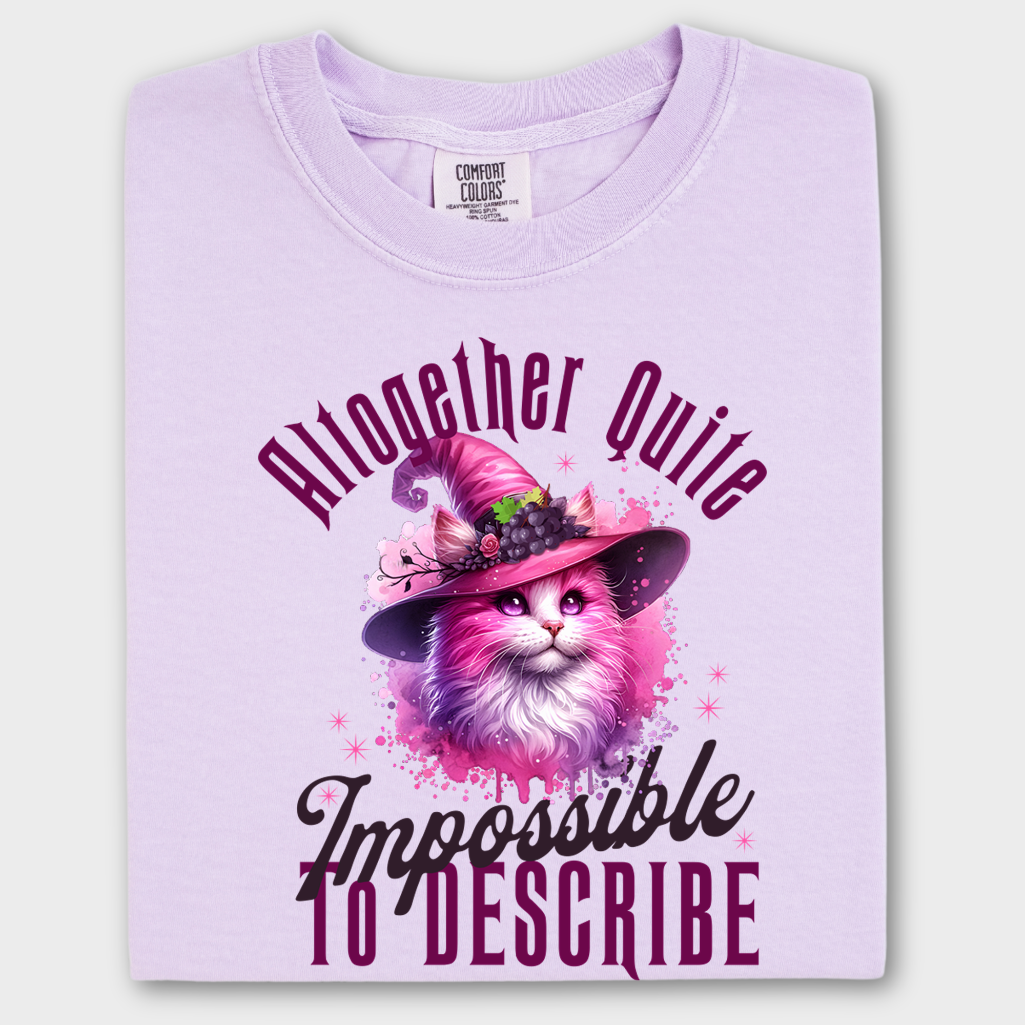 Retro Cute Cat Pink Wicked Impossible to Describe Graphic T-Shirt in Orchid-Fetch N Found