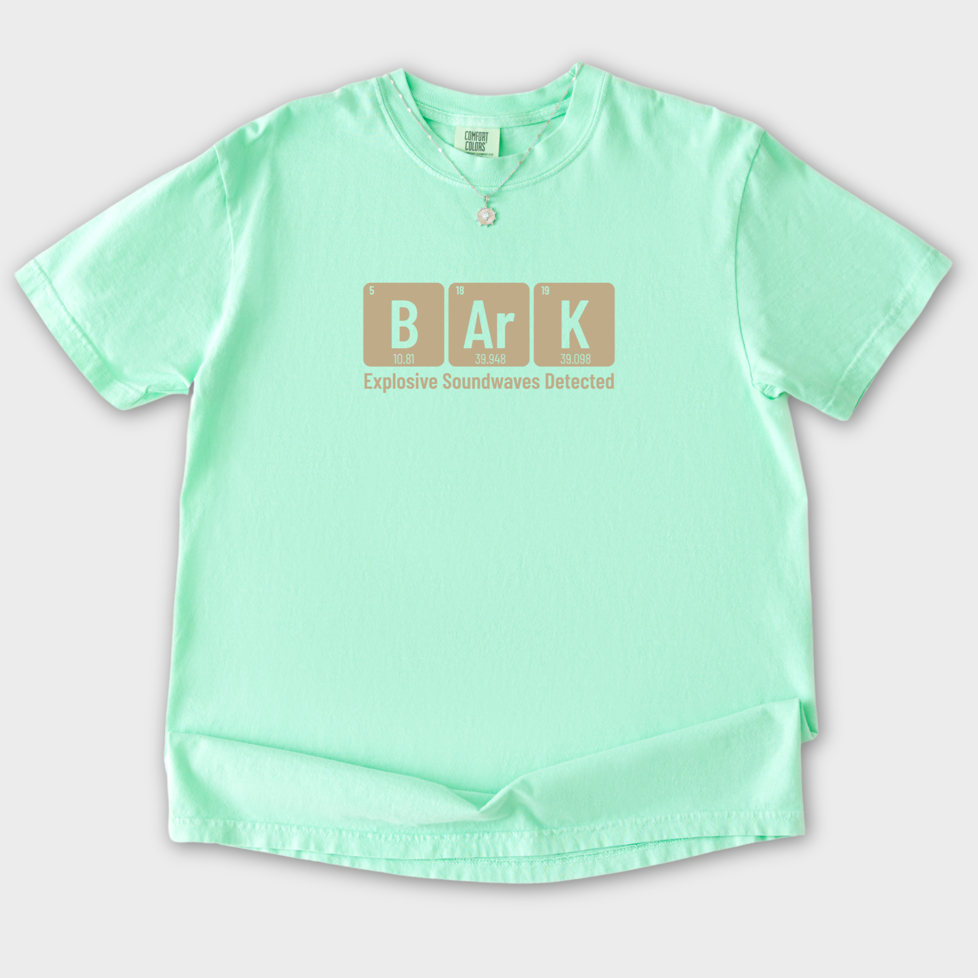 Modern Bark Dog Text Comfort Colors T-Shirt in Island Reef