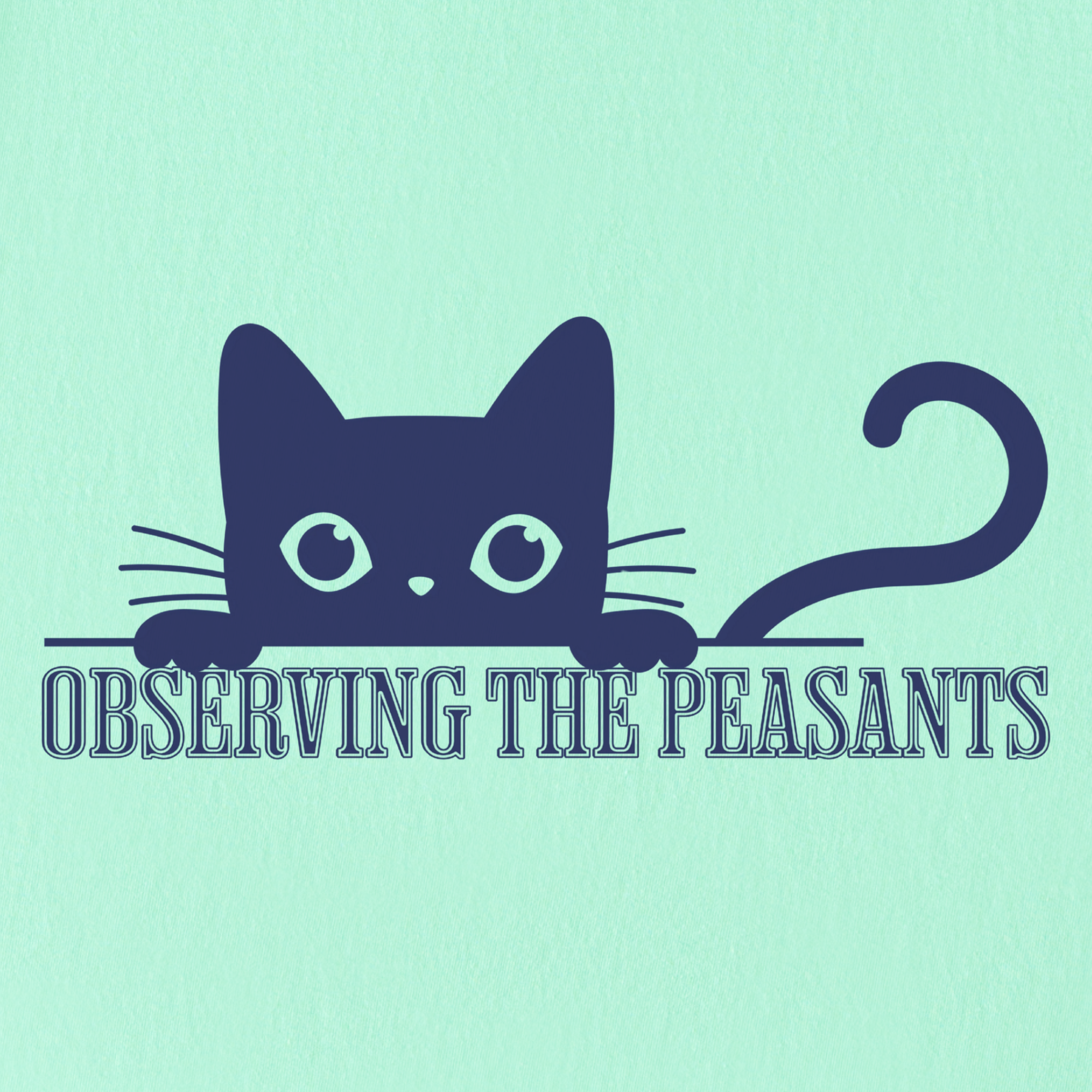 Minimalist Observing the Peasants Cat Graphic Comfort Colors T-Shirt in Island Reef-T-Shirt-Fetch N Found