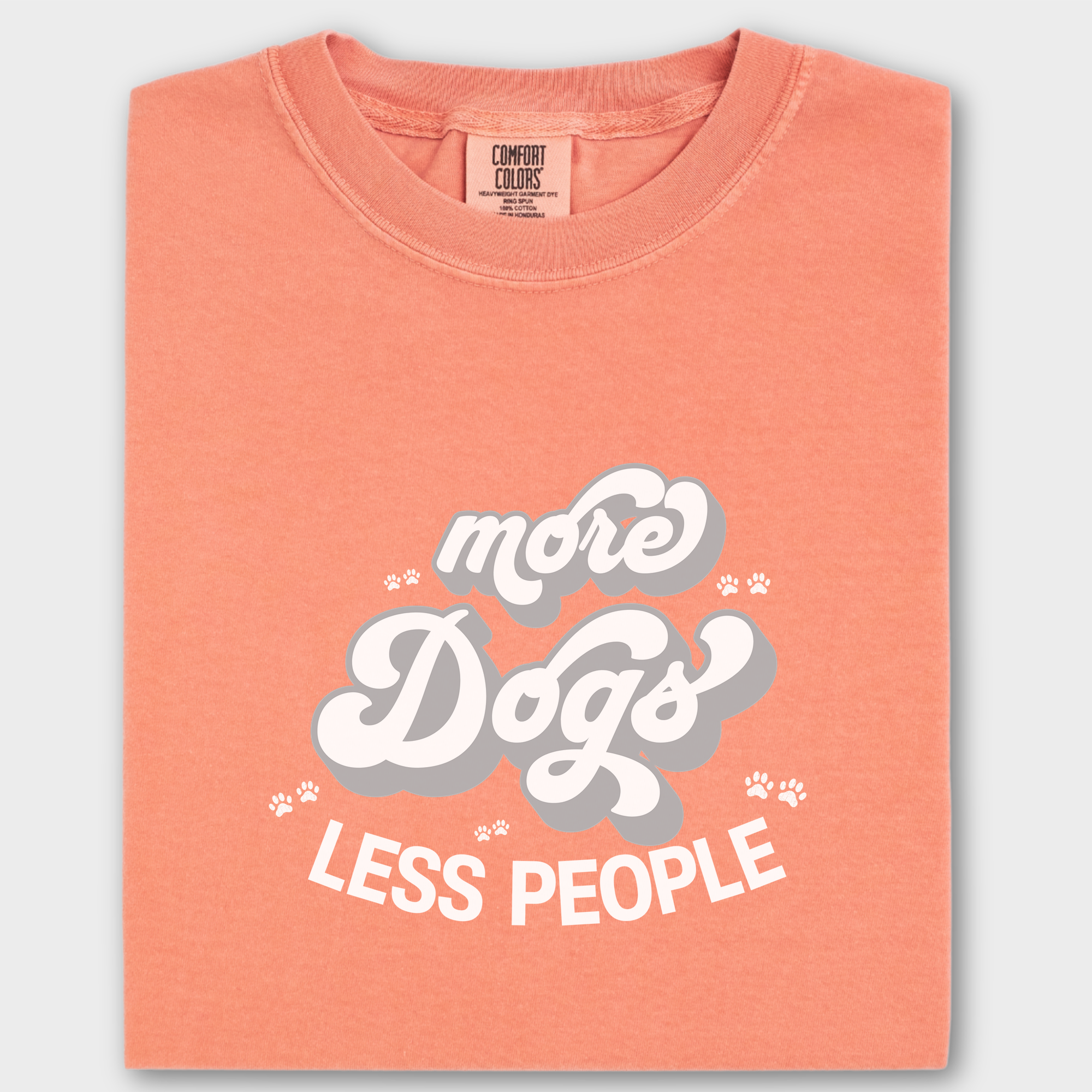 Vintage Less People More Dogs Dog Text Comfort Colors T-Shirt in Terracotta-Fetch N Found