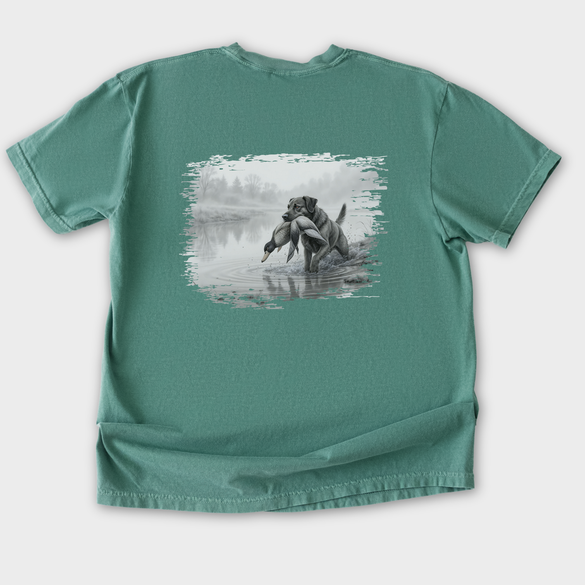 Line Art Too Long Didnt Read TLDR Dog Plus Duck Dog Graphic Comfort Colors T-Shirt in Light Green-T-Shirt-Fetch N Found