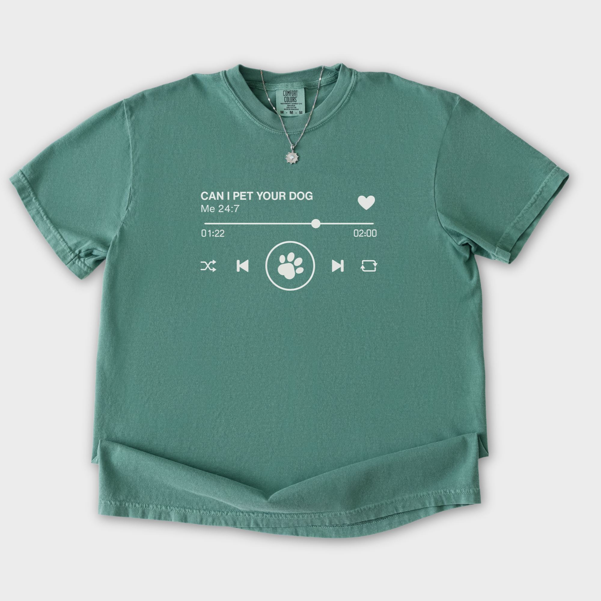 Minimalist Can I Pet Your Dog Digital Player Dog Graphic Comfort Colors T-Shirt in Light Green-T-Shirt-Light Green-S-Fetch N Found