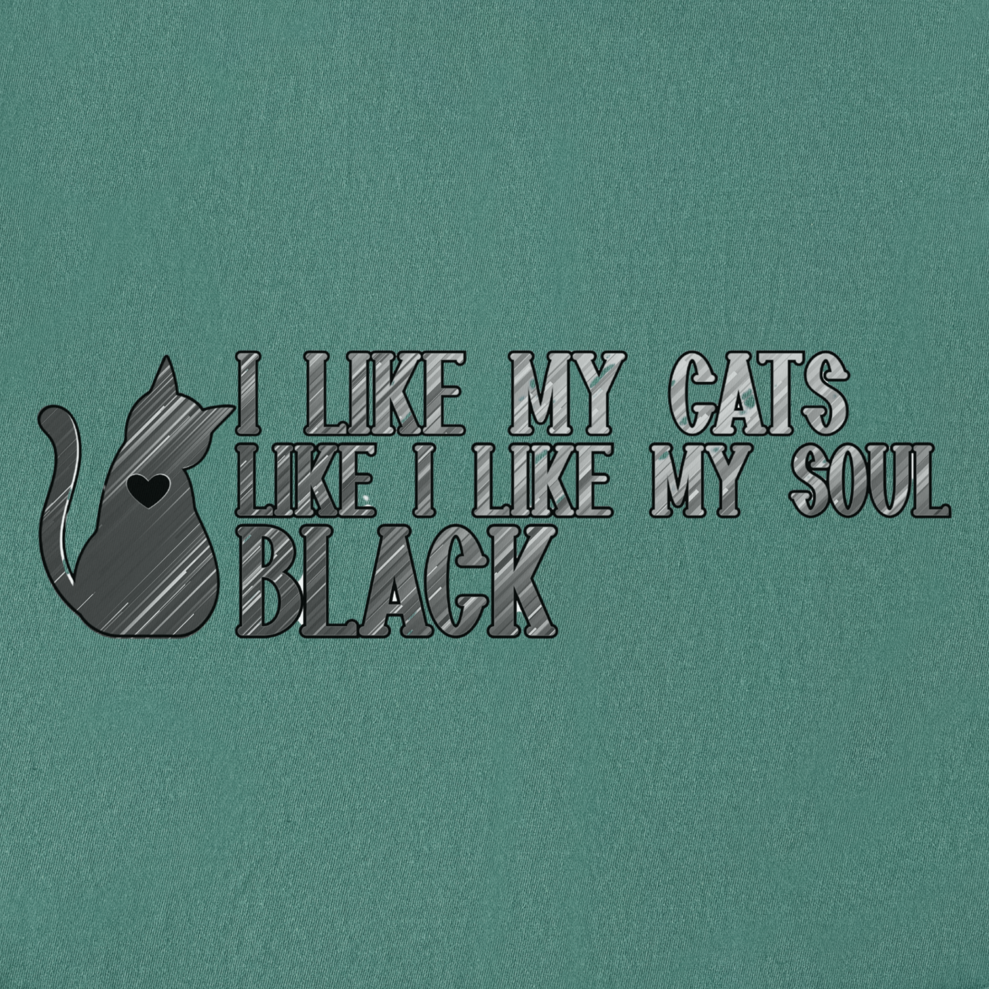 Retro I like my pets like I like my soul Cat Text Comfort Colors T-Shirt in Light Green