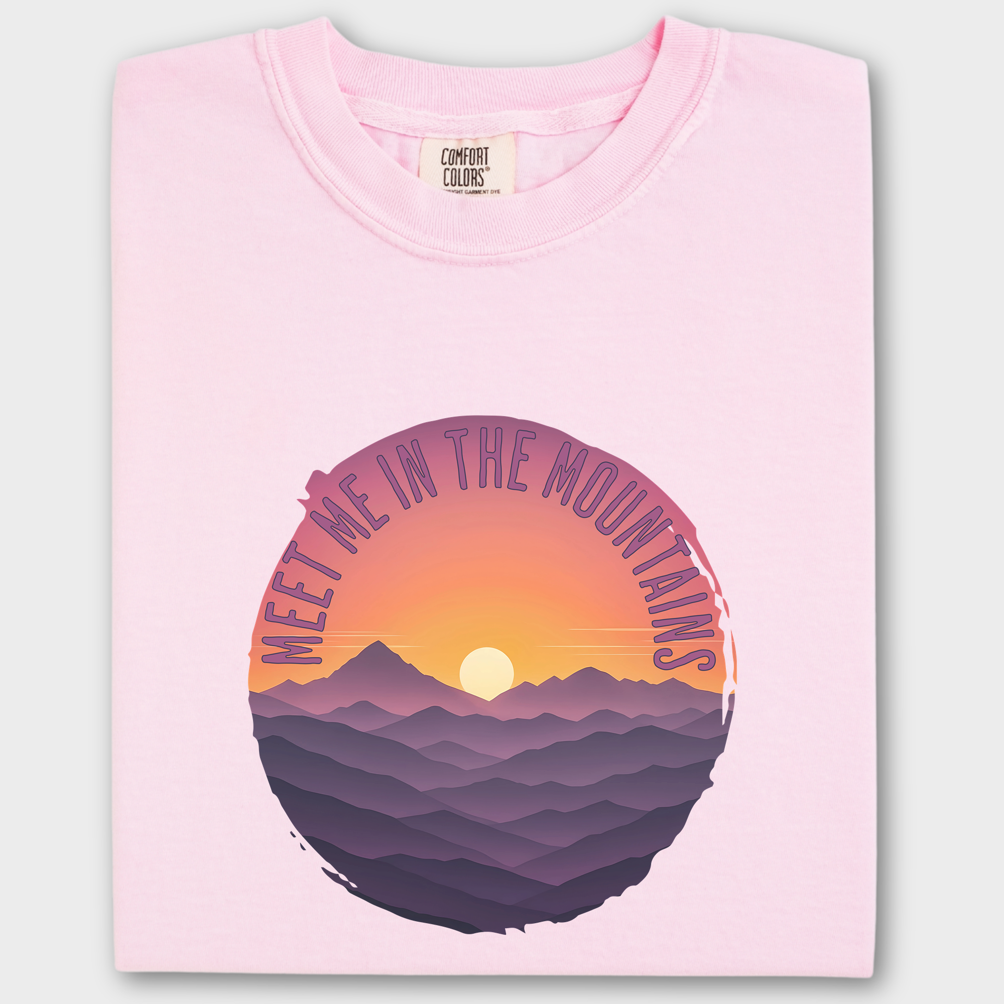 Artistic Meet Me In The Mountains Version II Pet Graphic Comfort Colors T-Shirt in Blossom-T-Shirt-Blossom-Fetch N Found