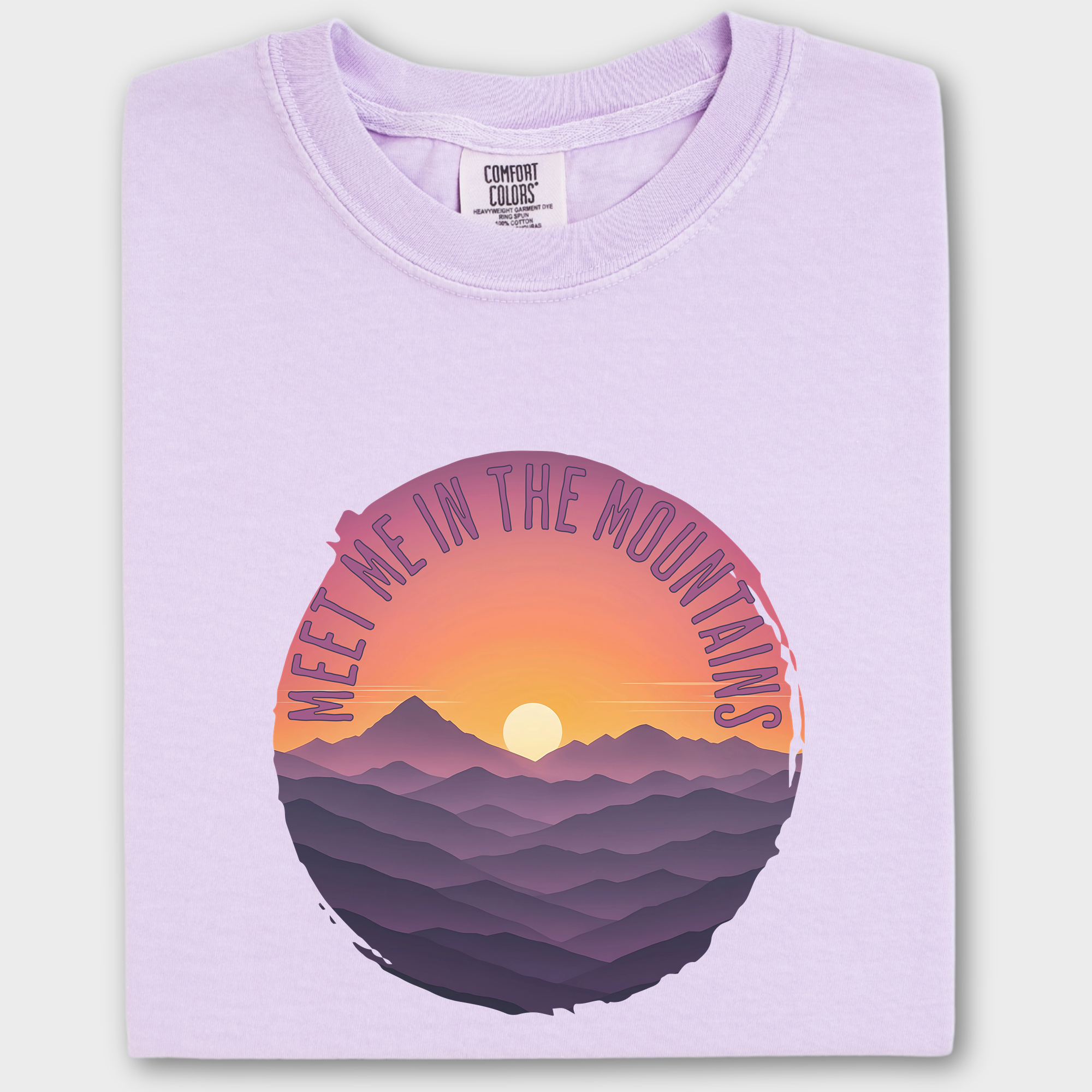 Artistic Meet Me In The Mountains Version II Pet Graphic Comfort Colors T-Shirt in Orchid-T-Shirt-Orchid-Fetch N Found
