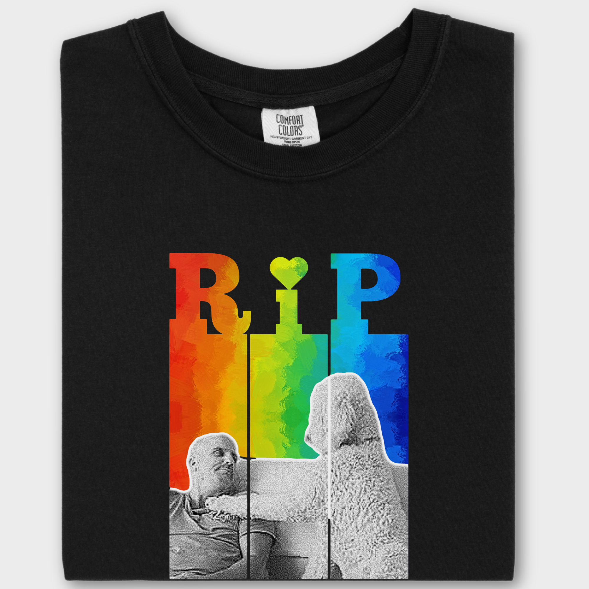 Personalized Artistic Memorial RIP Dog Graphic Comfort Colors T-Shirt in Black-Fetch N Found