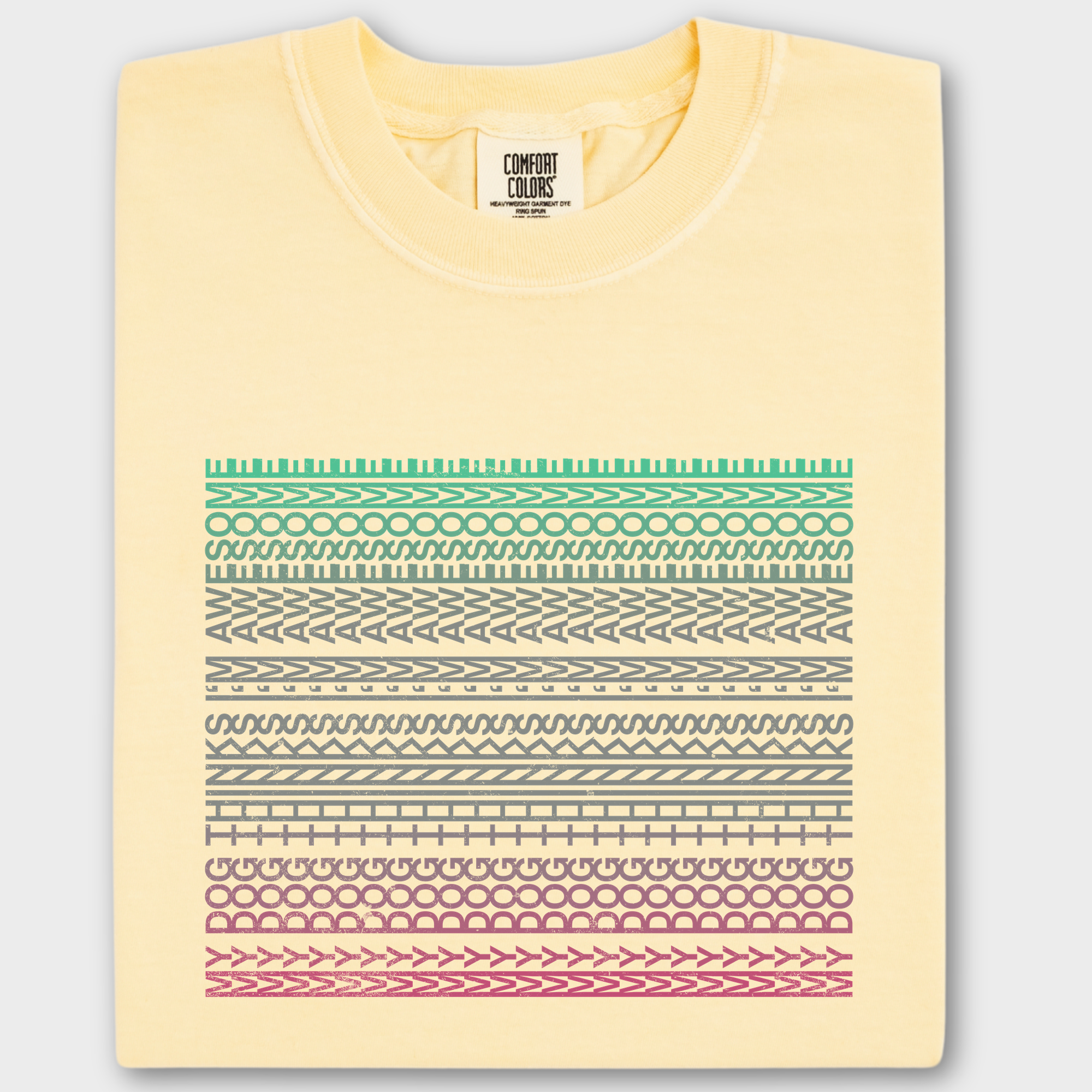 Pixelated My Dog Thinks Im Awesome Secret Message Dog Text Comfort Colors T-Shirt in Butter-T-Shirt-Butter-Fetch N Found