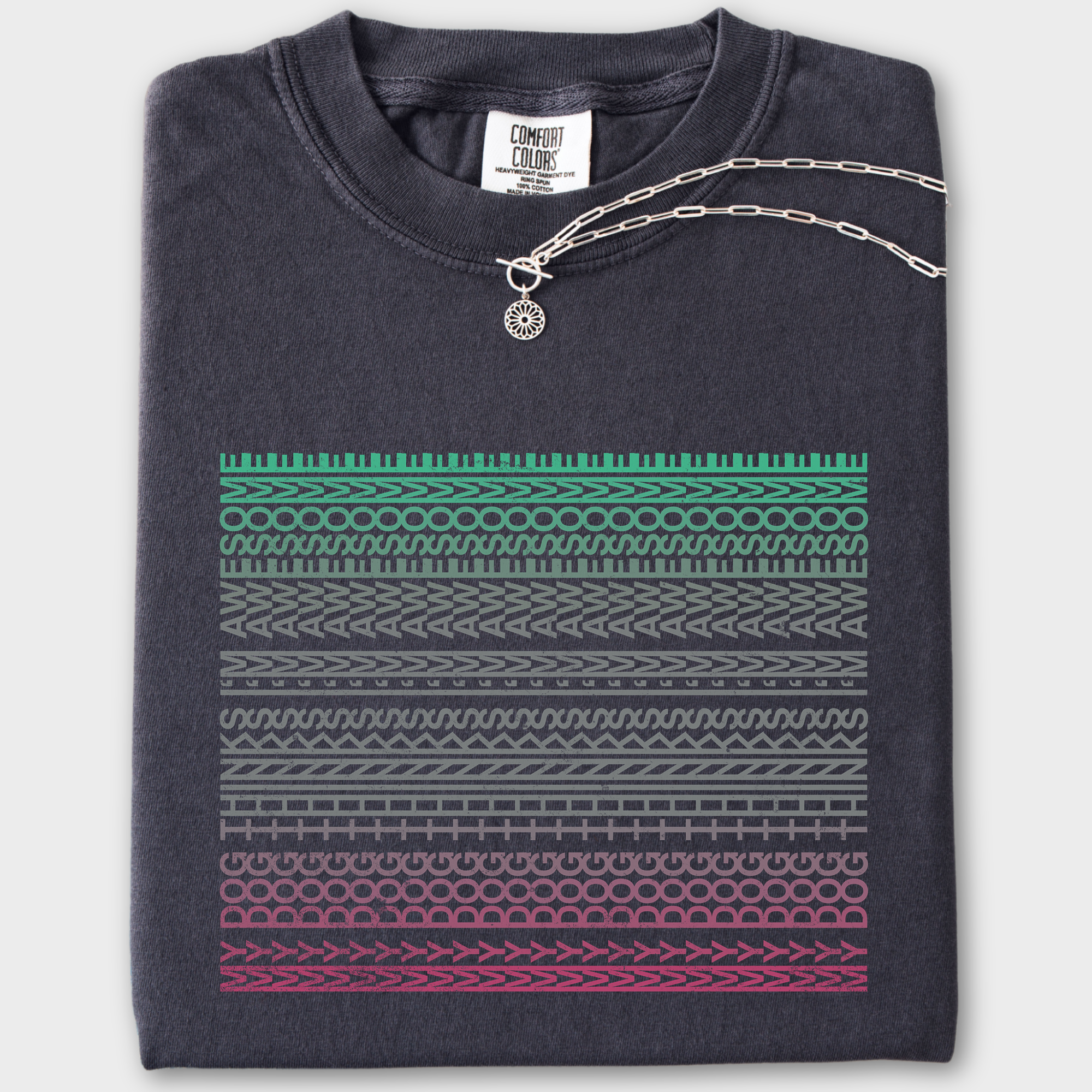Pixelated My Dog Thinks Im Awesome Secret Message Dog Text Comfort Colors T-Shirt in Graphite-T-Shirt-Graphite-Fetch N Found