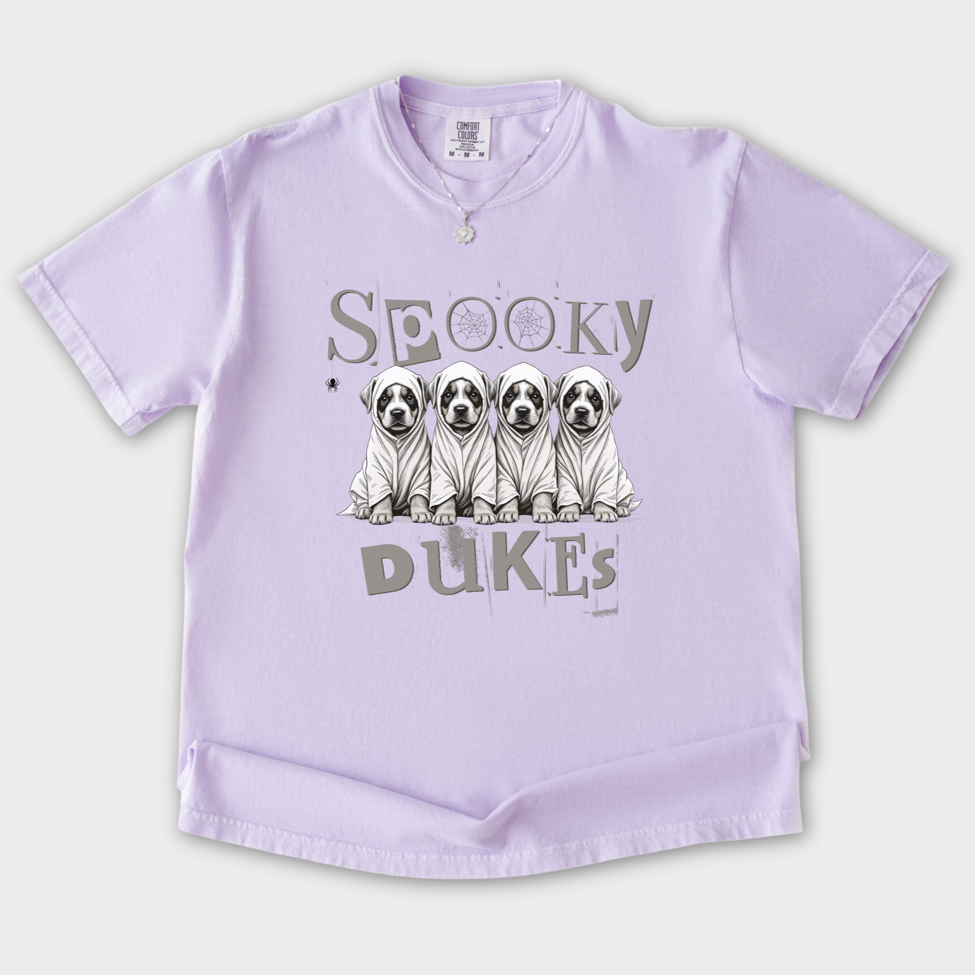 Vintage Spooky Dukes Trick-or-Treaters Dog Graphic Comfort Colors T-Shirt in Orchid-T-Shirt-Orchid-S-Fetch N Found
