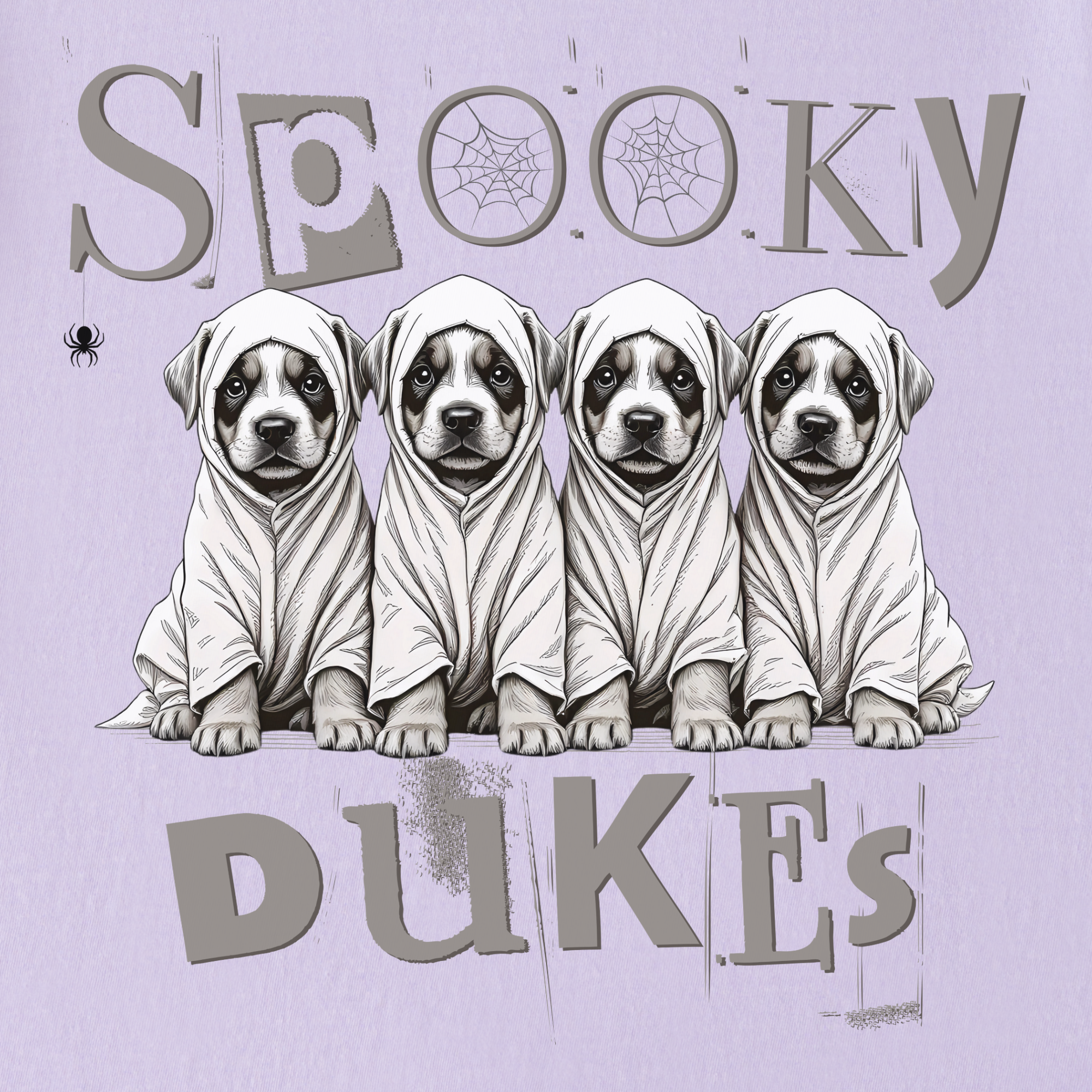 Vintage Spooky Dukes Trick-or-Treaters Dog Graphic Comfort Colors T-Shirt in Orchid-T-Shirt-Fetch N Found