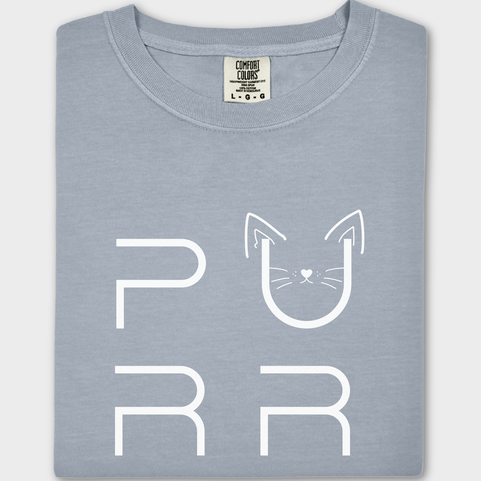 Minimalist Cat PURR T-Shirt in Granite