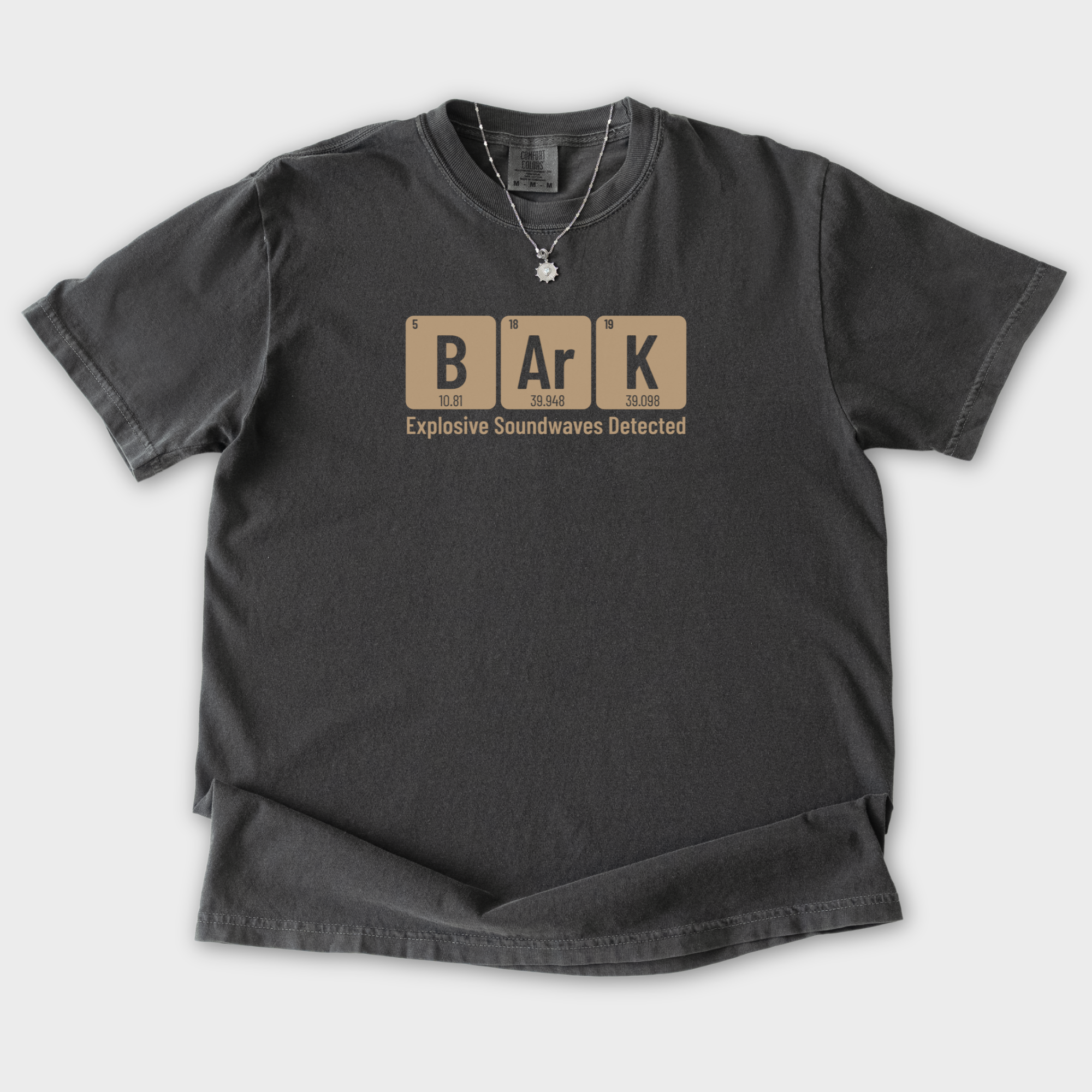 Modern Bark Dog Text Comfort Colors T-Shirt in Pepper