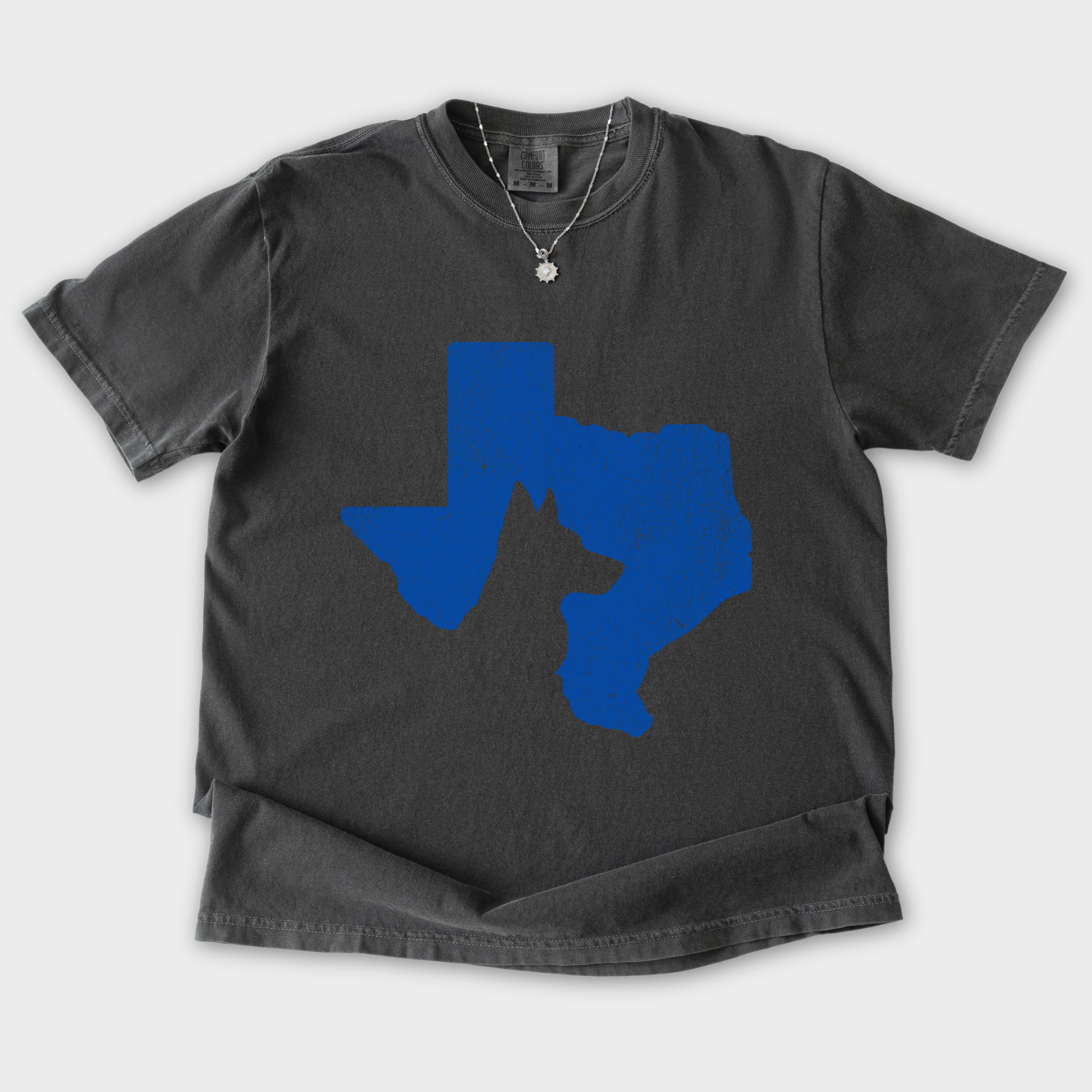 Minimalist Texas State Dog Lover Dog Graphic Comfort Colors T-Shirt in Pepper-T-Shirt-Pepper-S-Fetch N Found