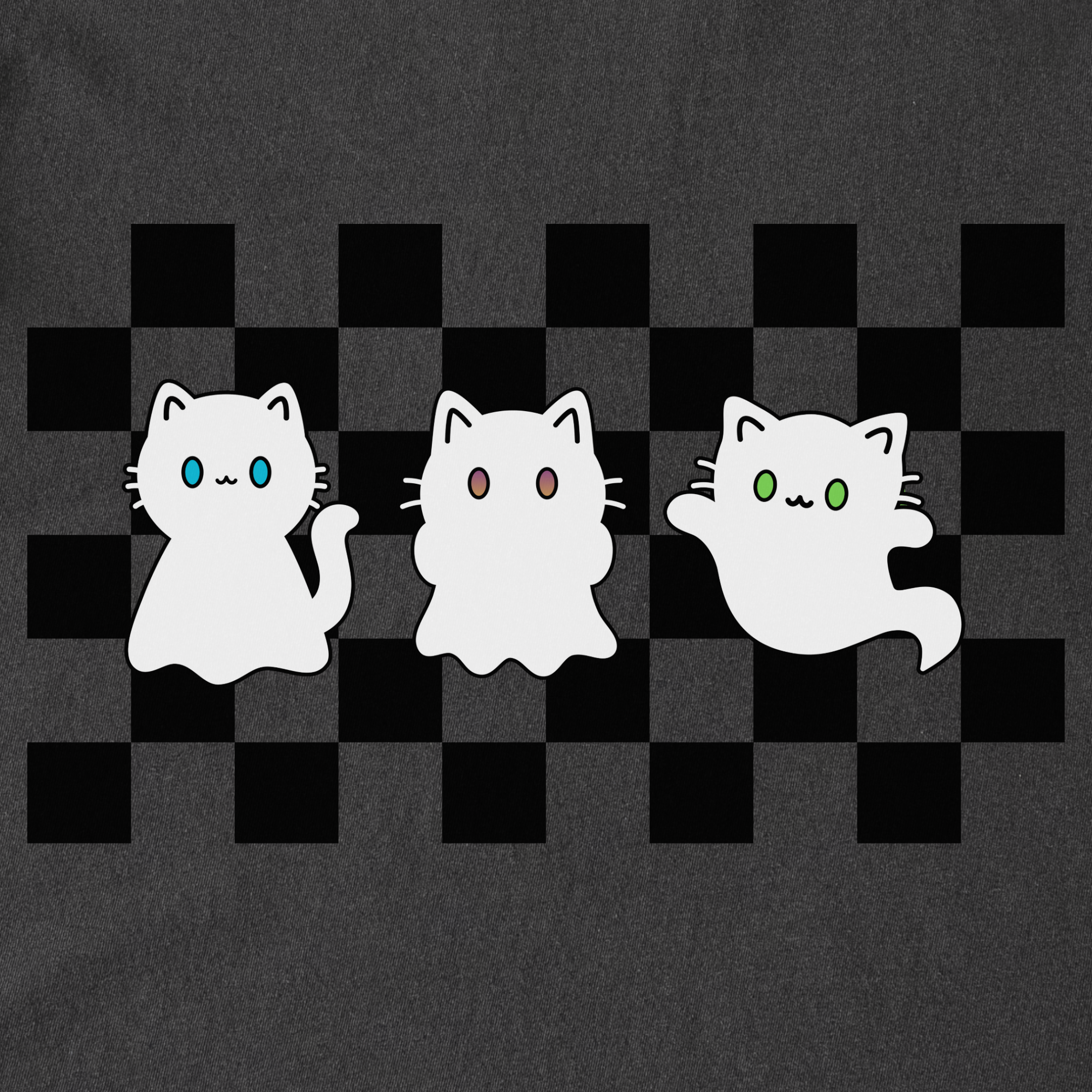 Minimalist Friendly Cat Ghosts Cat Graphic Comfort Colors T-Shirt in Pepper-T-Shirt-Fetch N Found