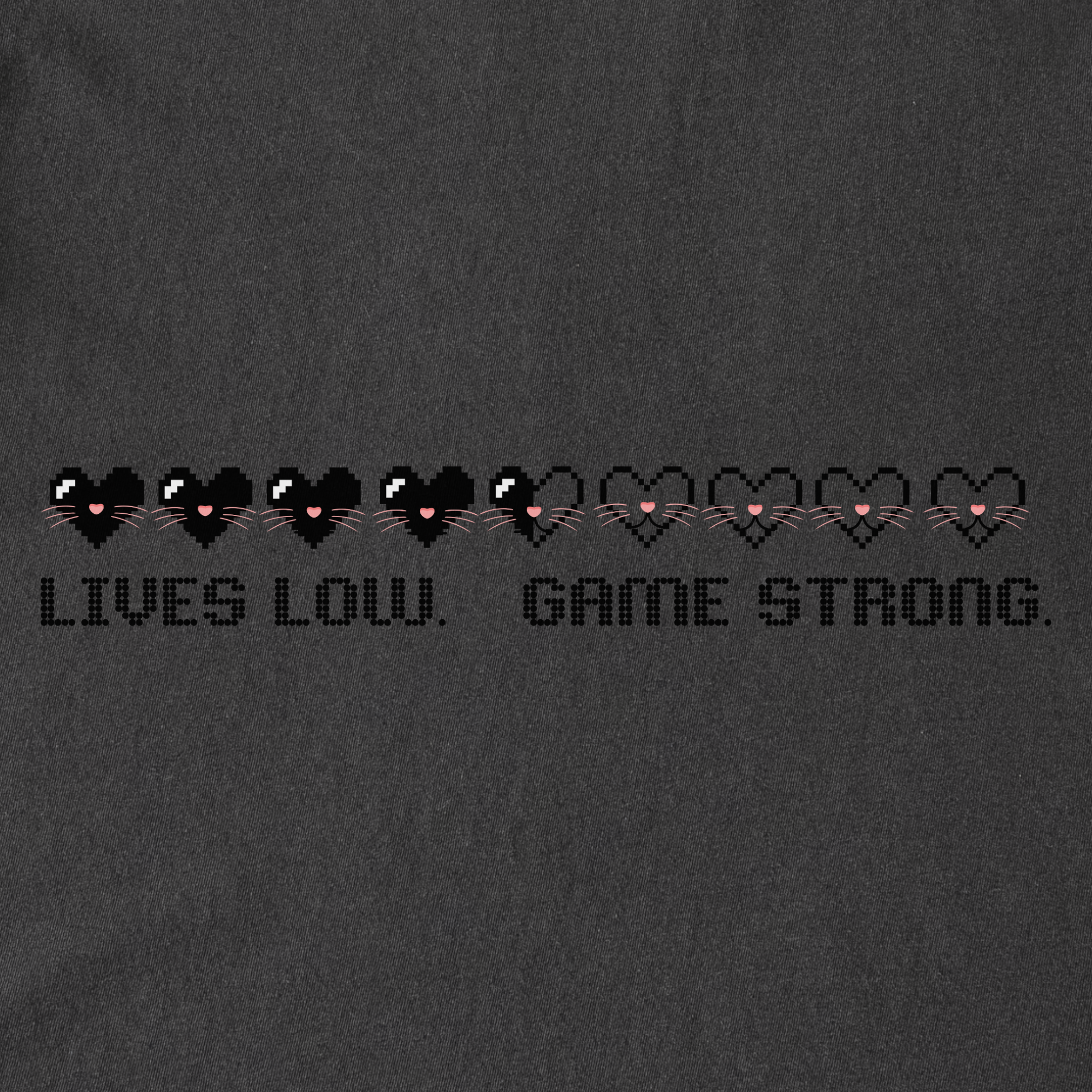 Retro Nine Lives Low Cat Pixelated Comfort Colors T-Shirt in Pepper