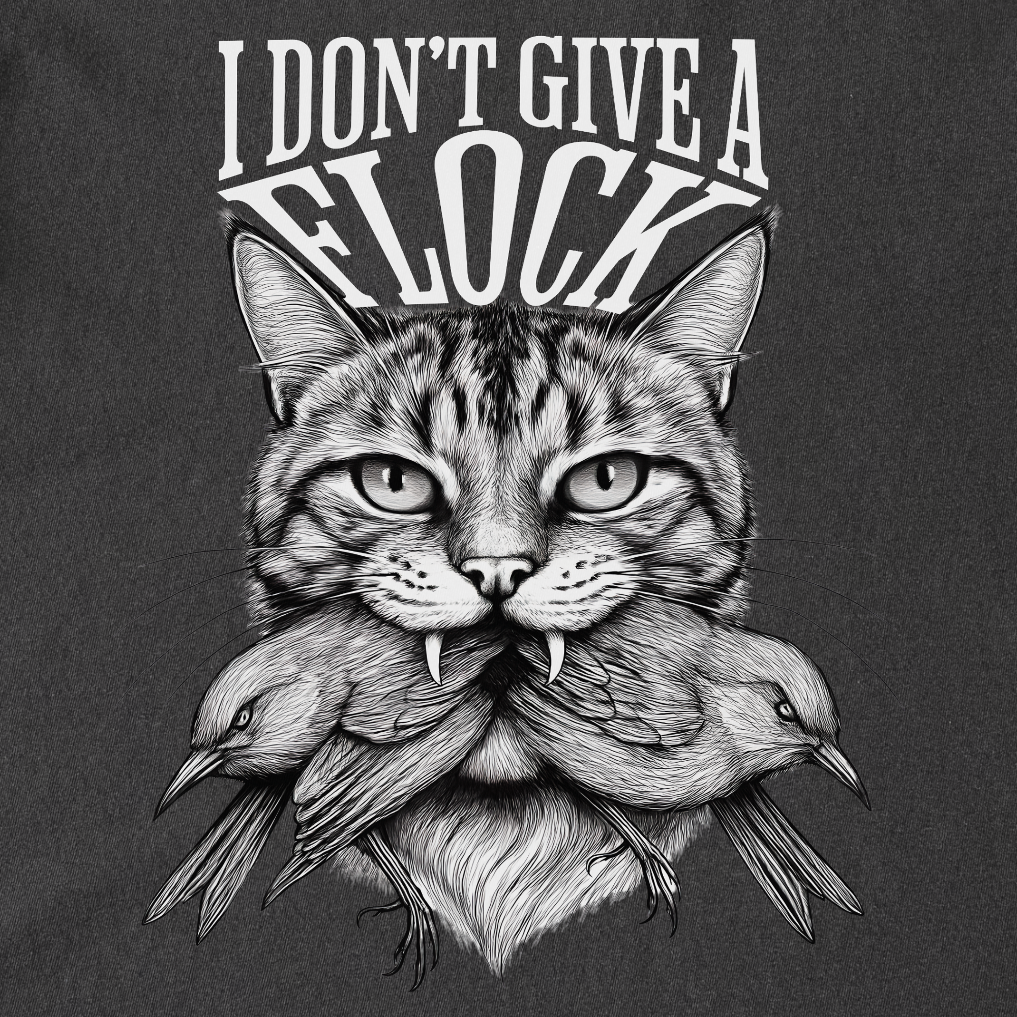 Minimalist I Dont Give a Flock Pray for My Owner Cat Graphic Comfort Colors T-Shirt in Pepper-T-Shirt-Fetch N Found