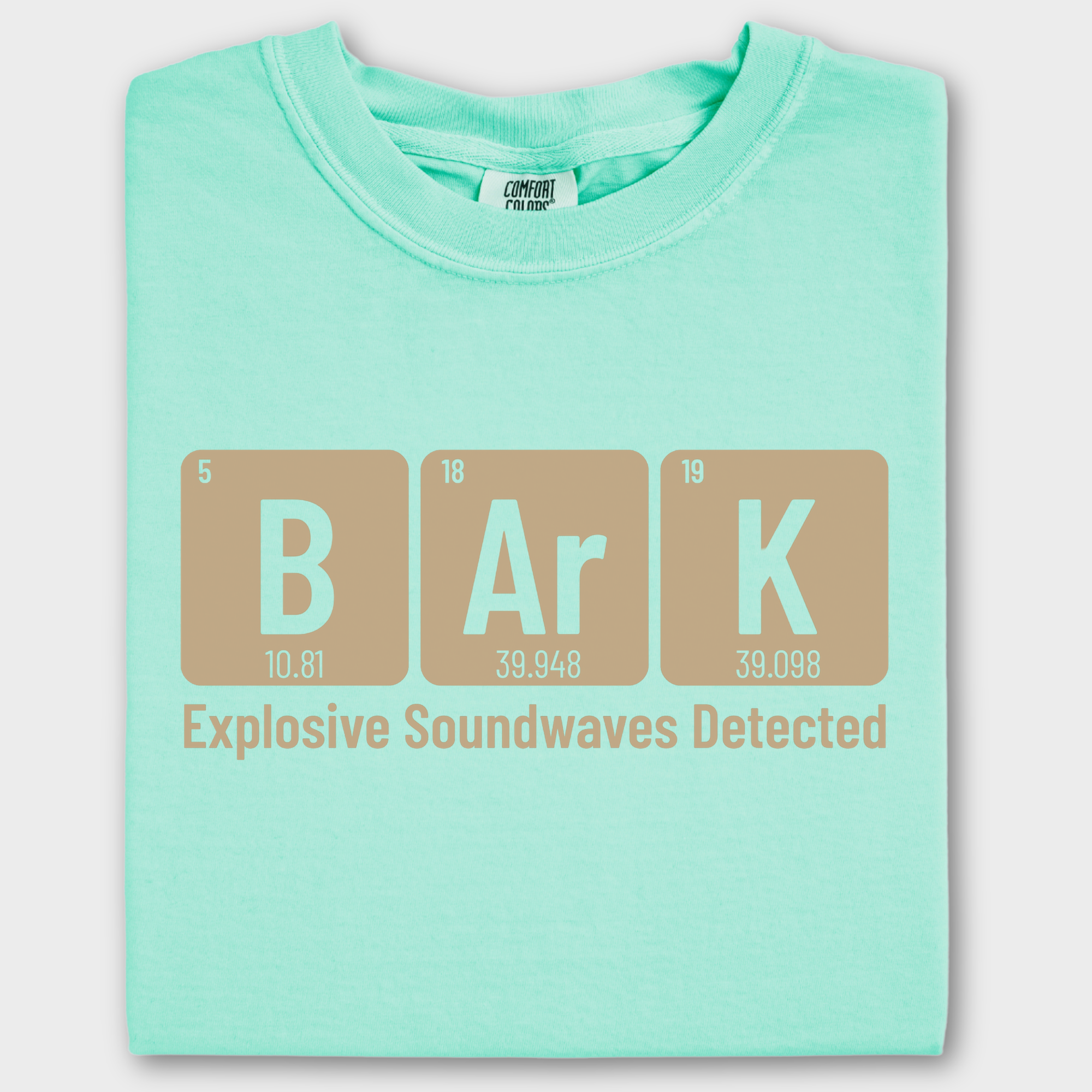 Modern Bark Dog Text Comfort Colors T-Shirt in Island Reef-Fetch N Found