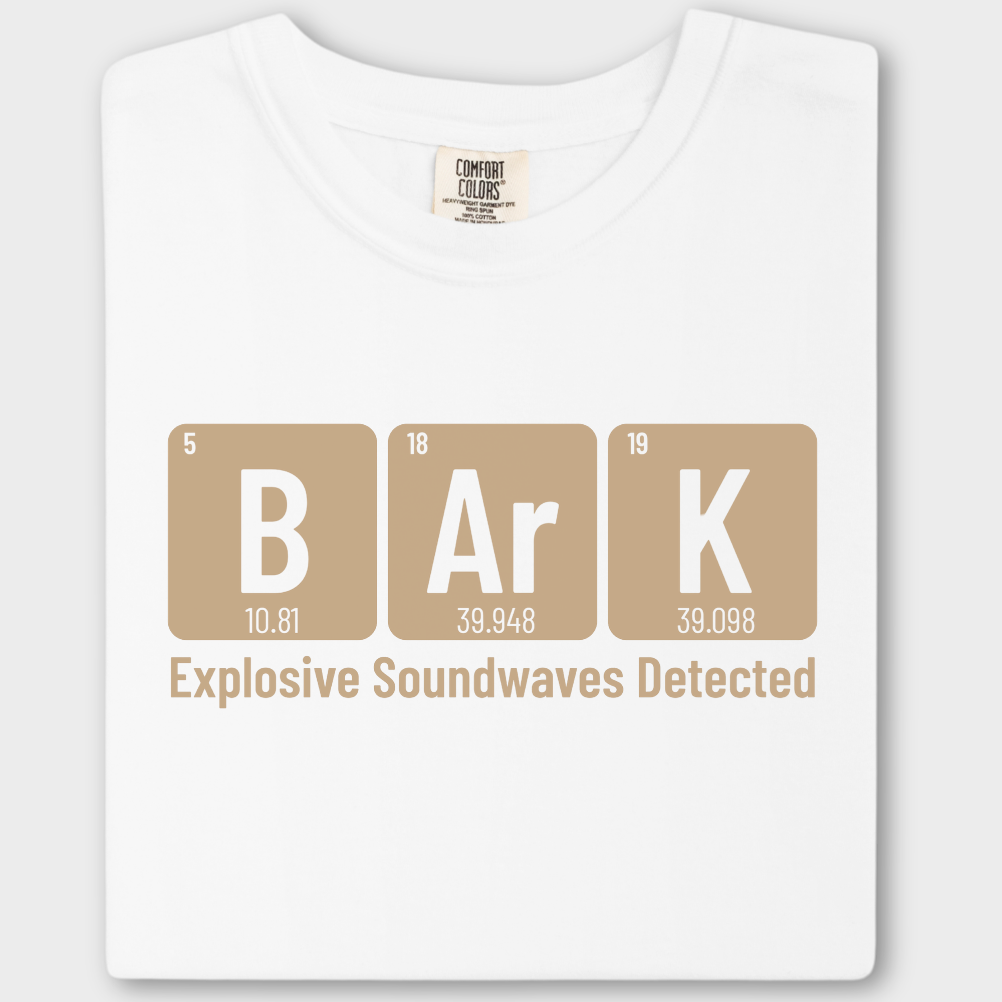 Modern Bark Dog Text Comfort Colors T-Shirt in White-Fetch N Found