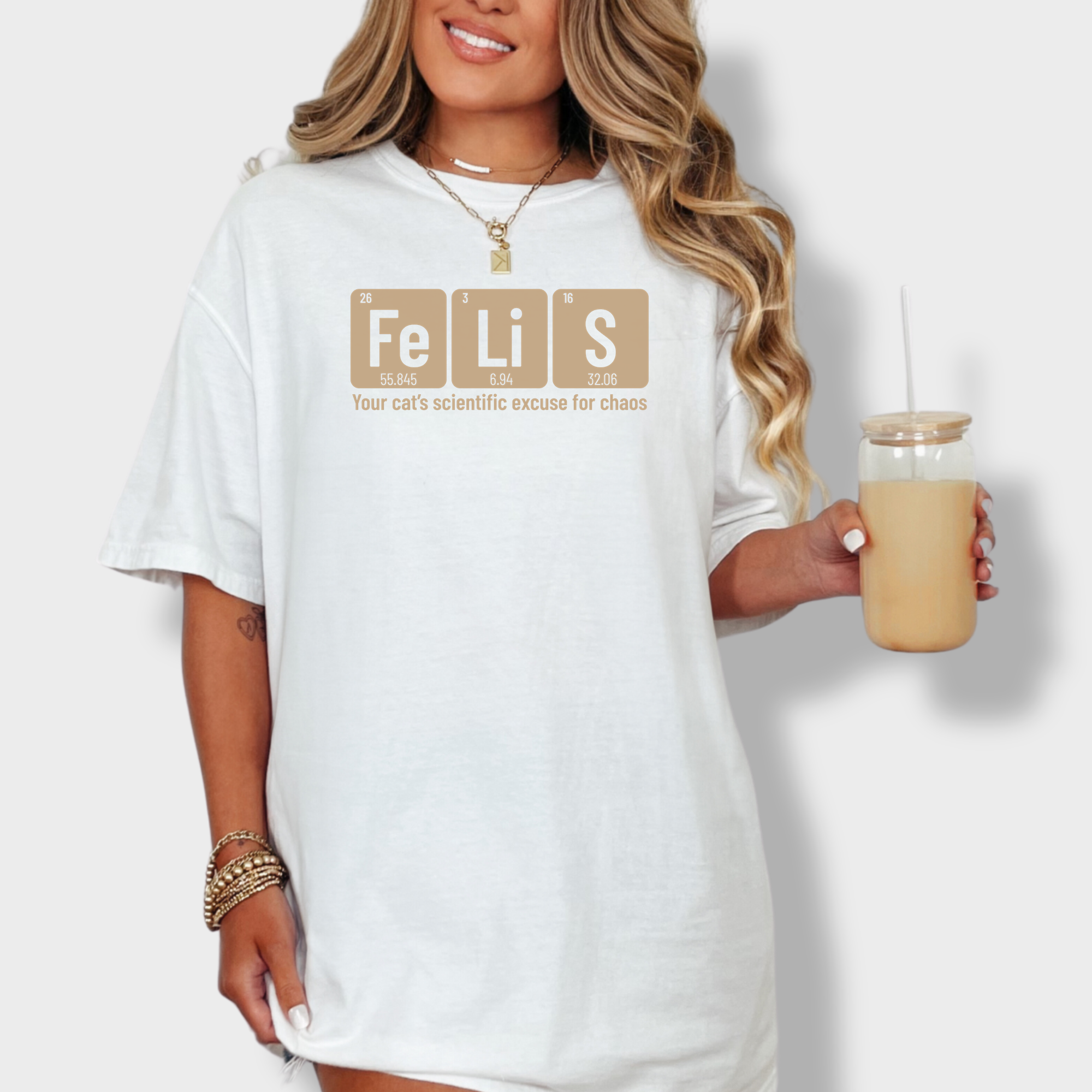Artistic Felis Cat Graphic Comfort Colors T-Shirt in White-Fetch N Found
