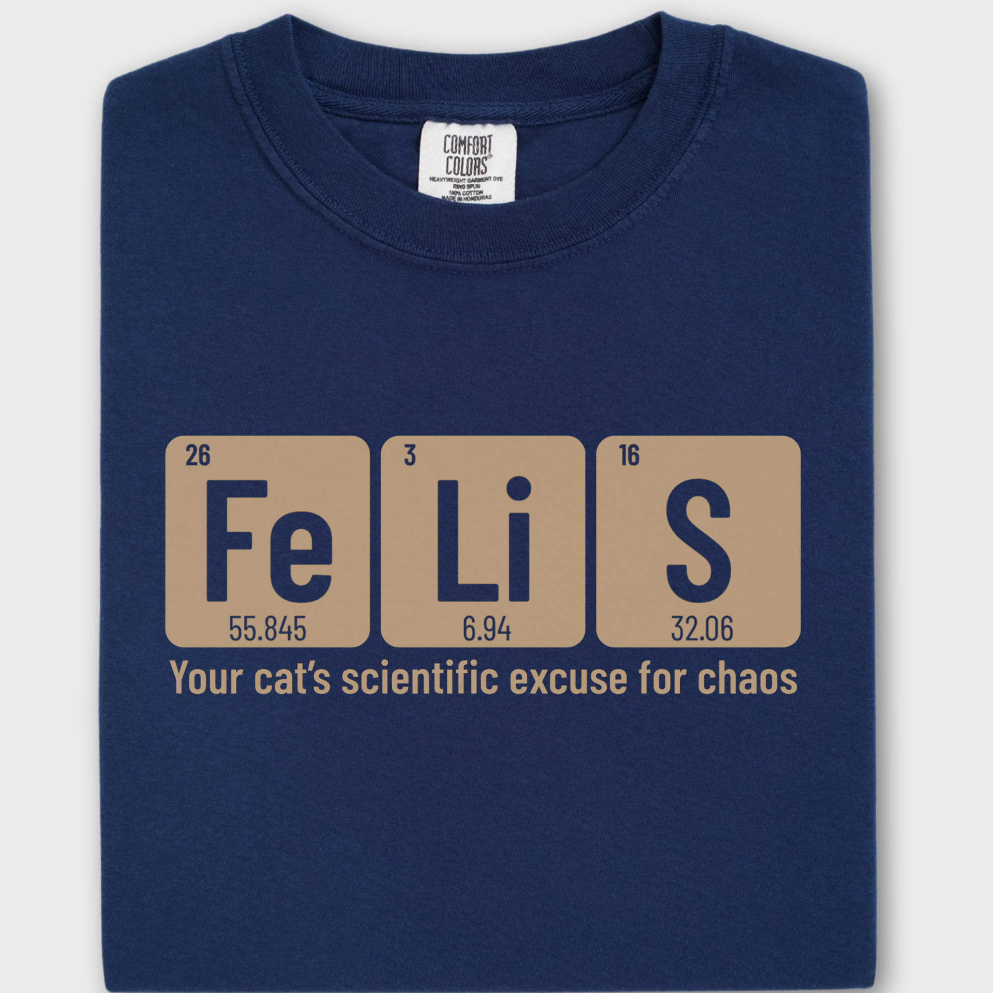Vintage Felis Cat Graphic Comfort Colors T-Shirt in True Navy-Fetch N Found