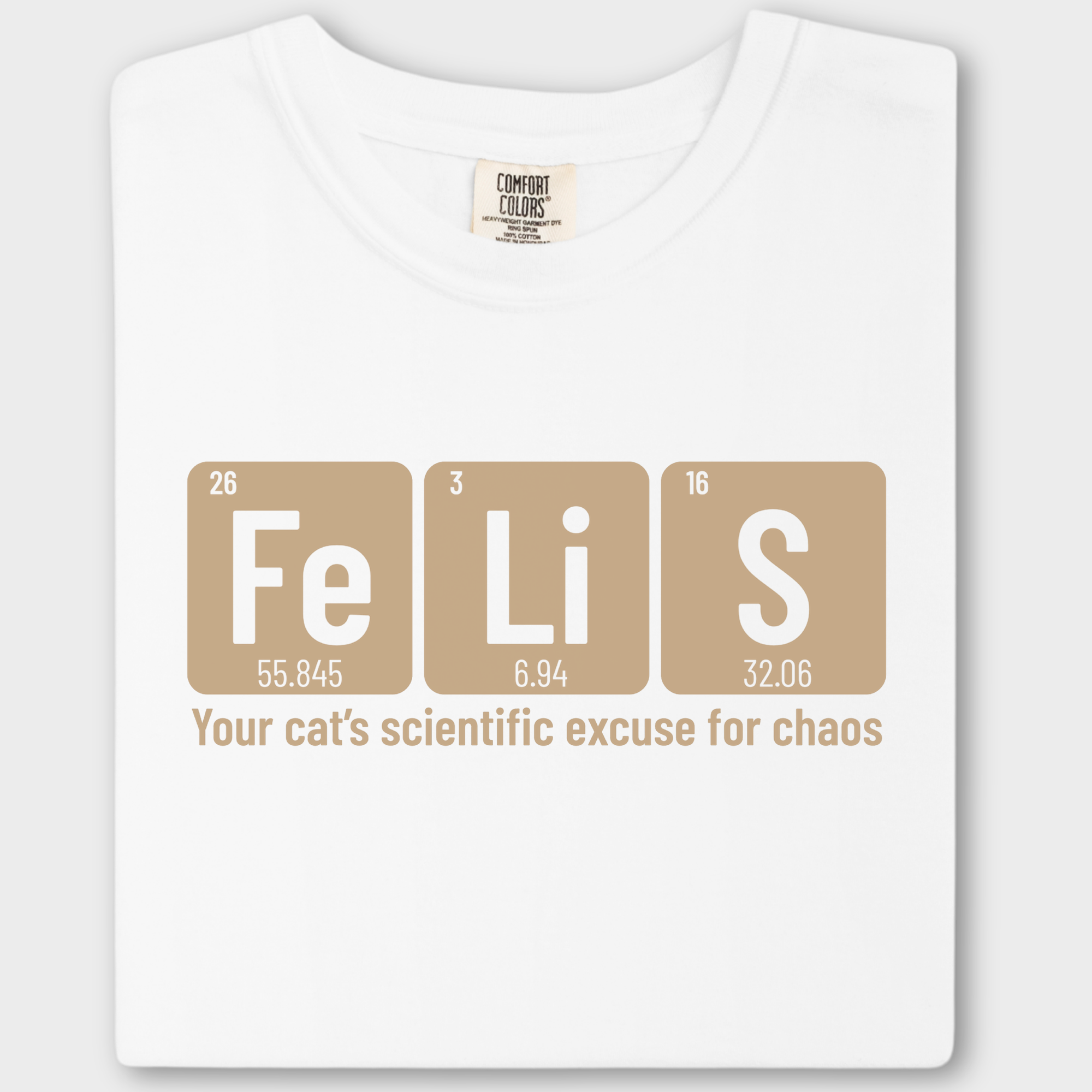 Artistic Felis Cat Graphic Comfort Colors T-Shirt in White-Fetch N Found