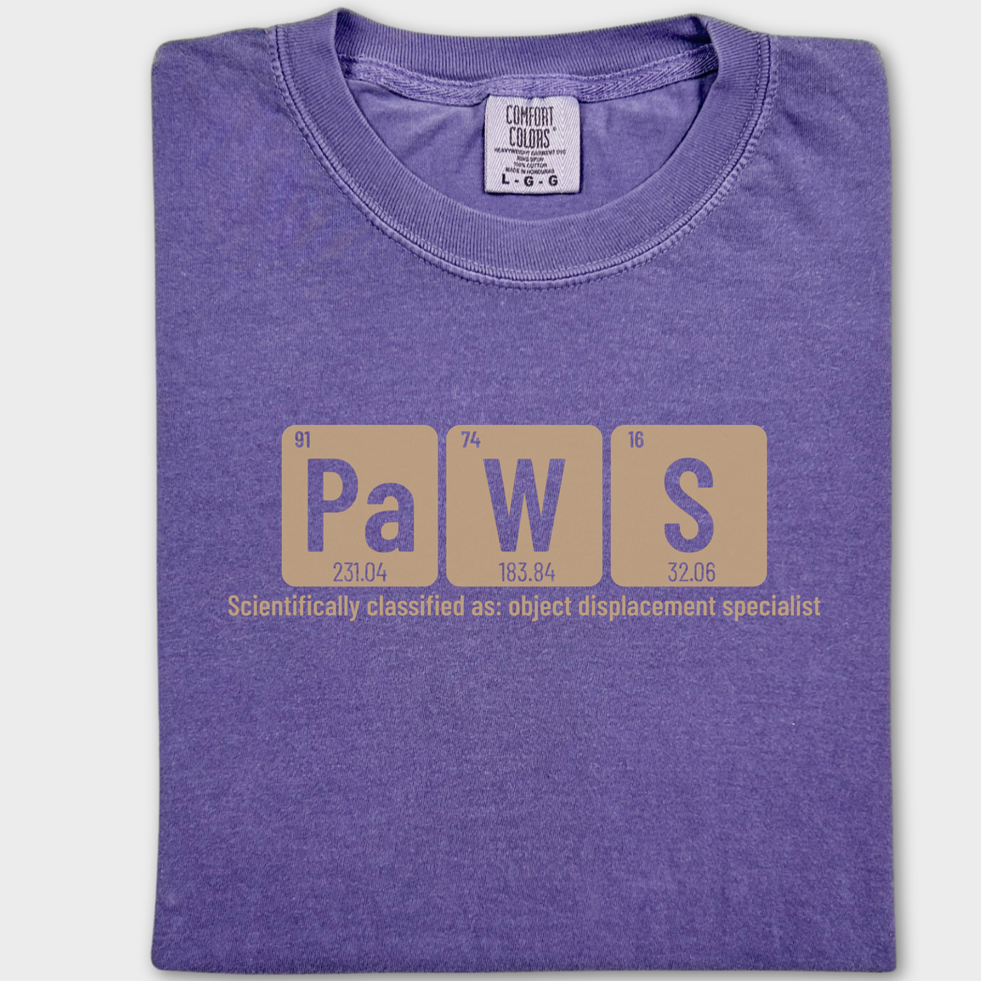 Vintage Paws Cat Graphic Comfort Colors T-Shirt in Grape-Fetch N Found