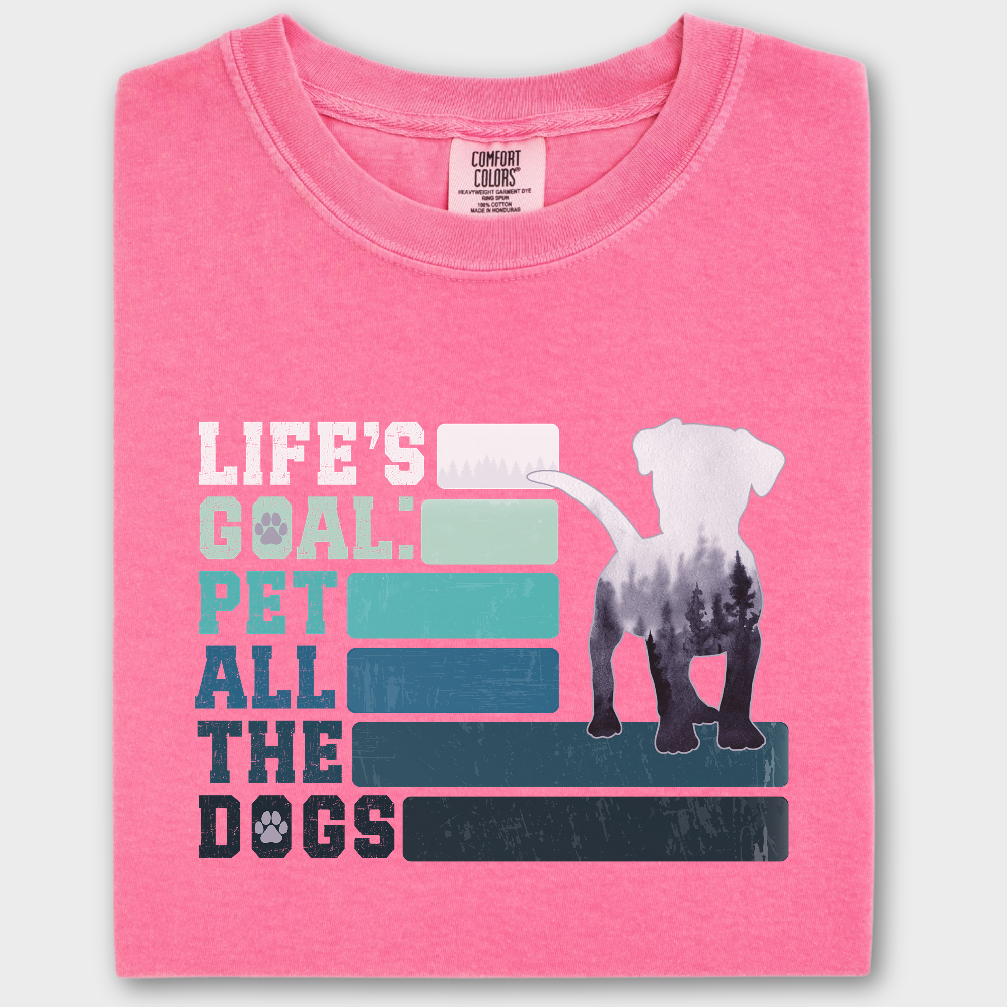 Vintage Pet All the Dogs Dog Graphic Comfort Colors T-Shirt in Crunchberry-Fetch N Found