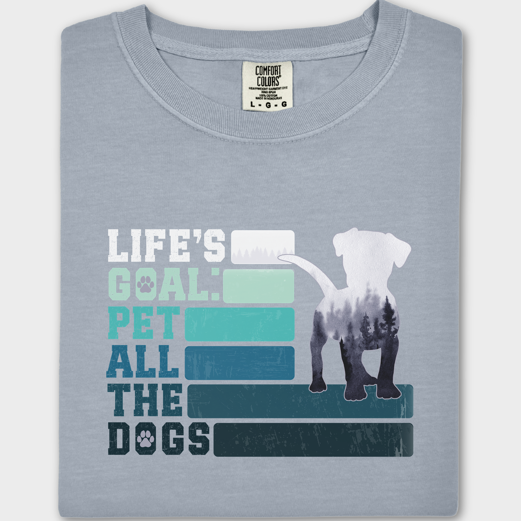 Vintage Pet All the Dogs Dog Graphic Comfort Colors T-Shirt in Granite-Fetch N Found