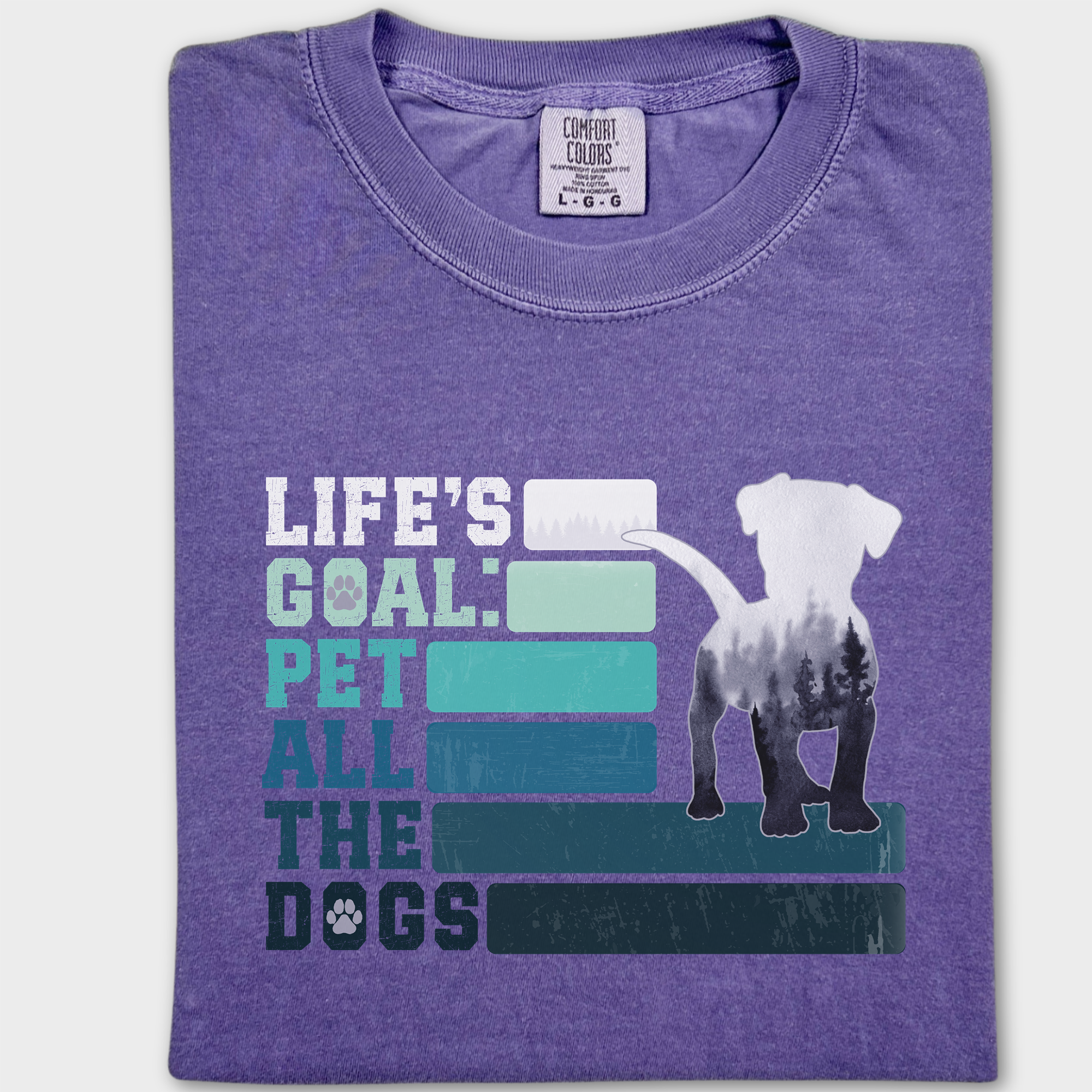 Vintage Pet All the Dogs Dog Graphic Comfort Colors T-Shirt in Grape-Fetch N Found