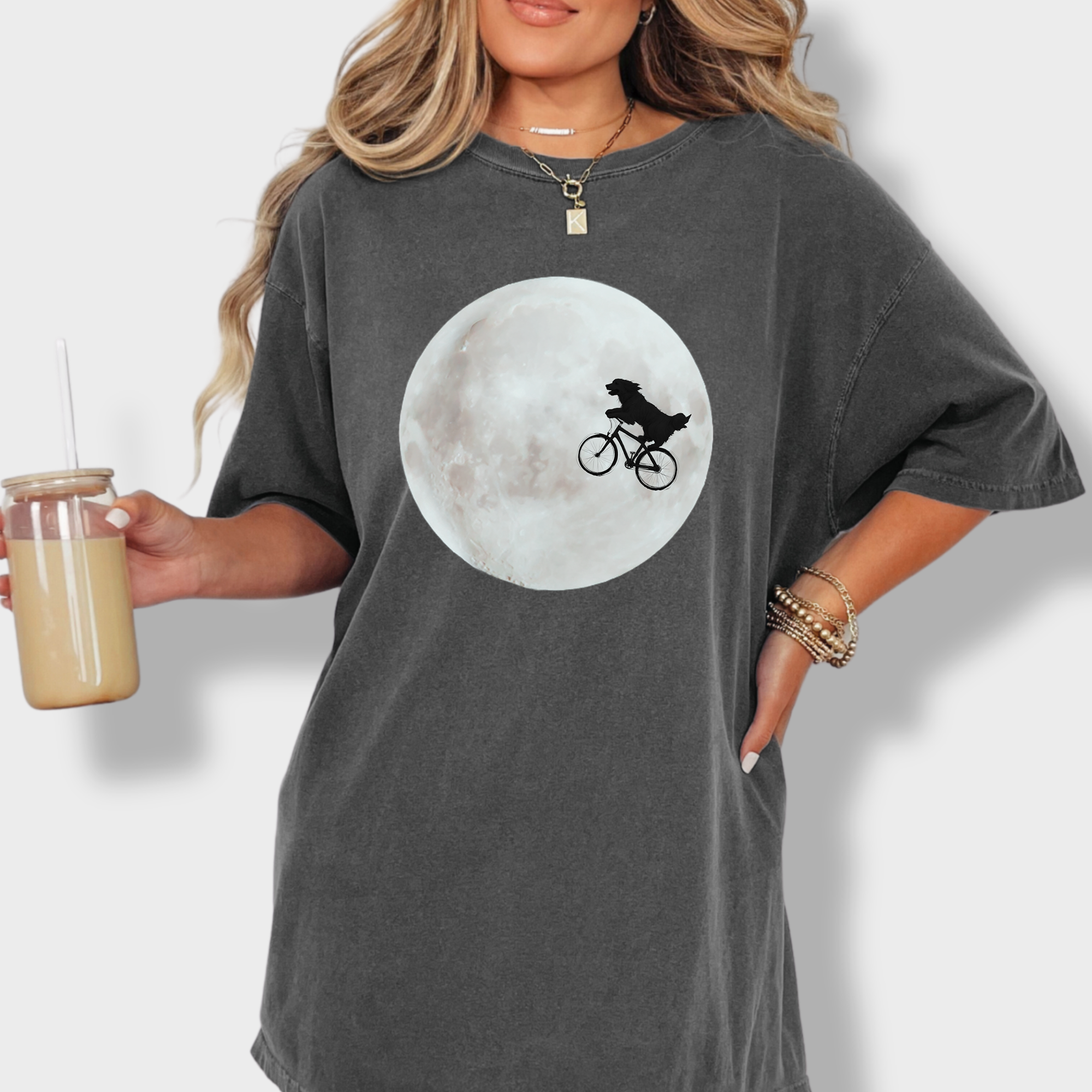 Retro Dog Phone Home Dog Minimalist Comfort Colors T-Shirt in Pepper-Fetch N Found