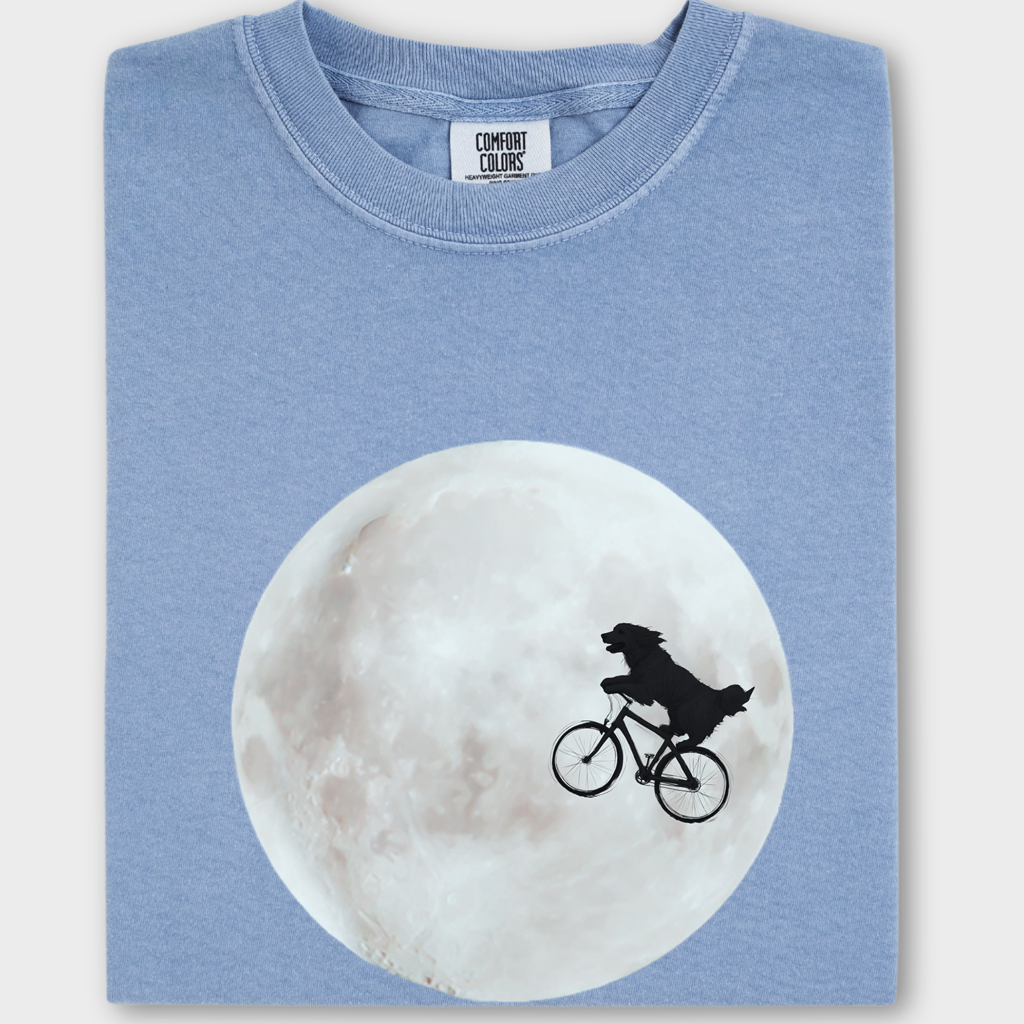 Retro Dog Phone Home Dog Minimalist Comfort Colors T-Shirt in Washed Denim-Fetch N Found