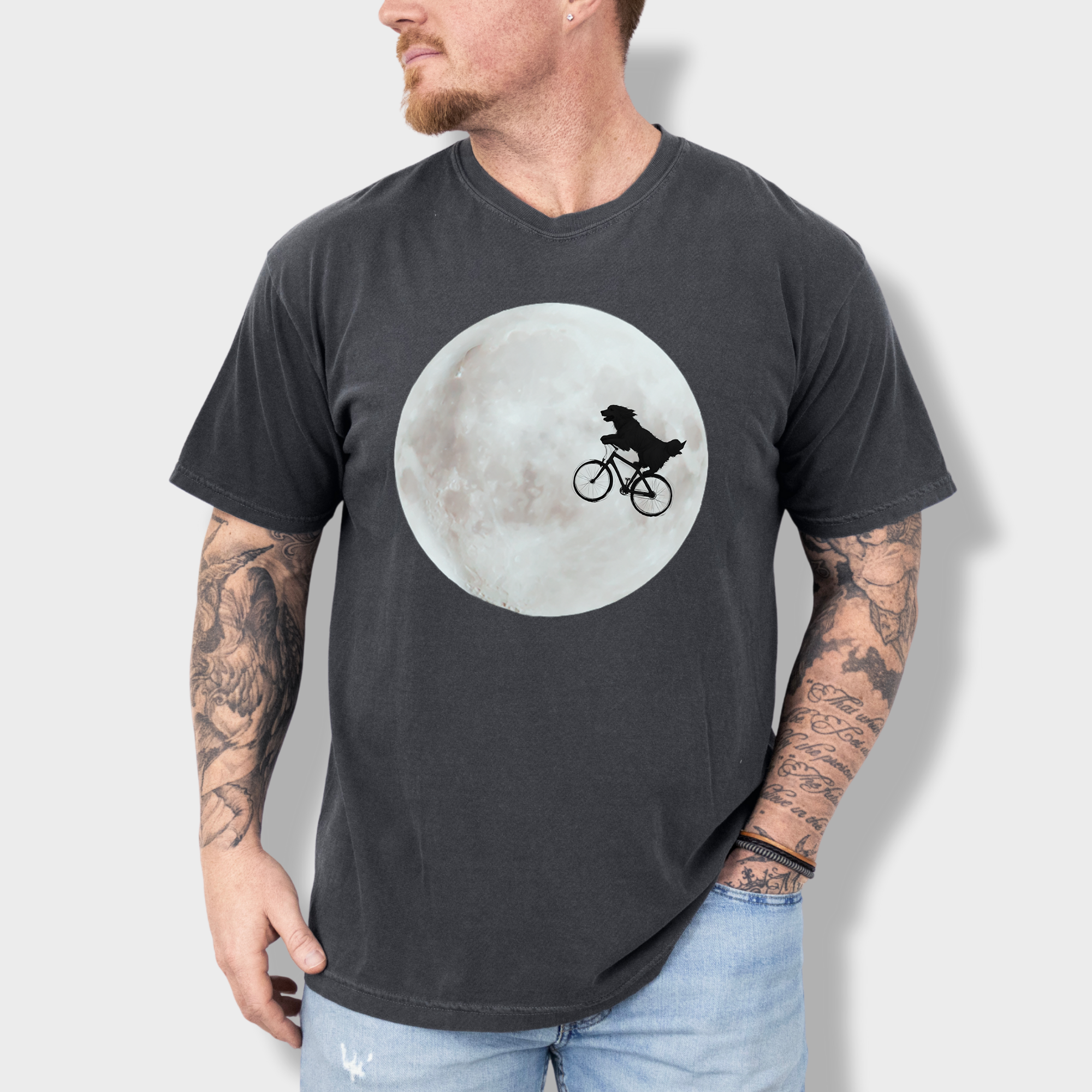 Retro Dog Phone Home Dog Minimalist Comfort Colors T-Shirt in Pepper-Fetch N Found