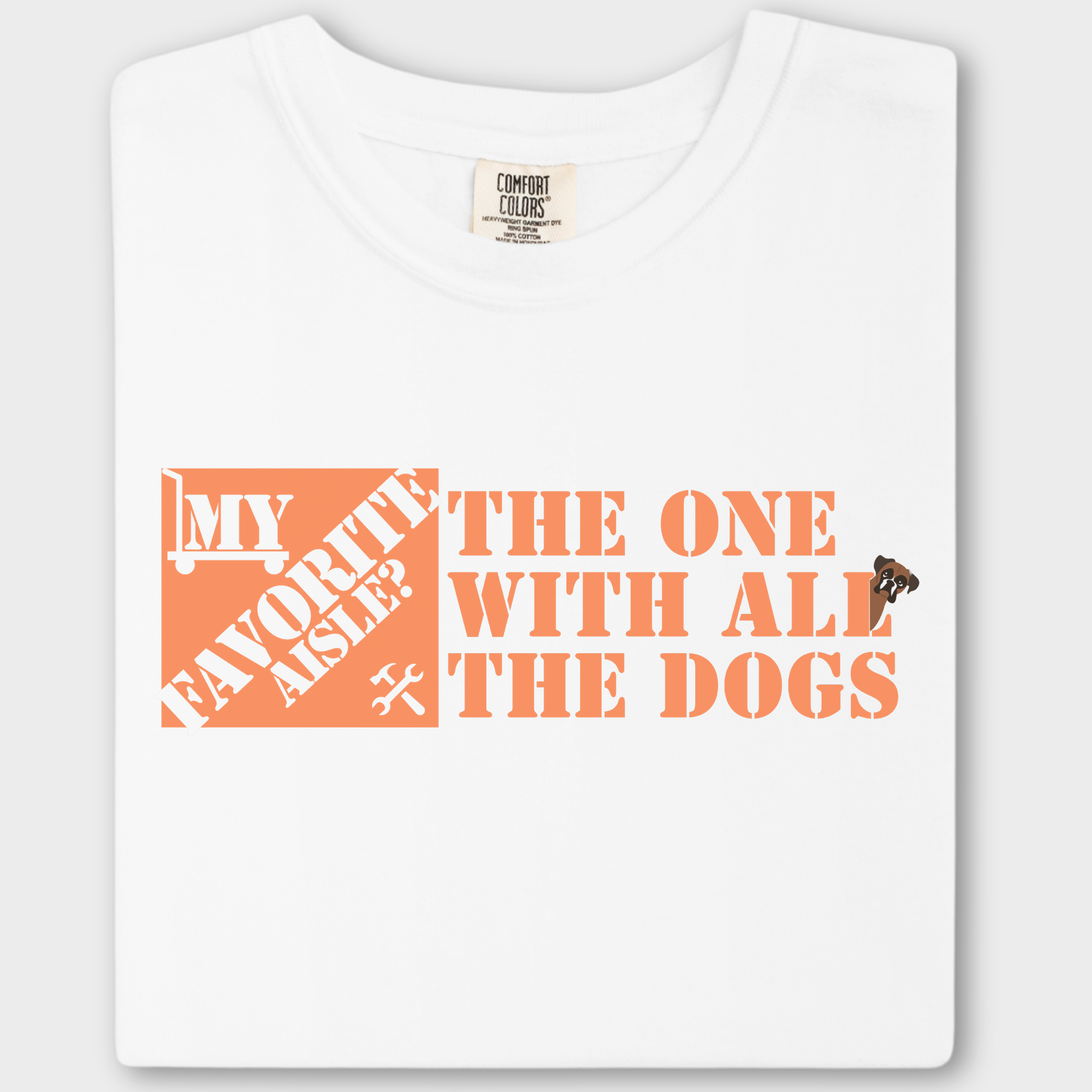 Minimalist My Favorite Toolbox Store Aisle Dog Graphic Comfort Colors T-Shirt in White-T-Shirt-White-Fetch N Found