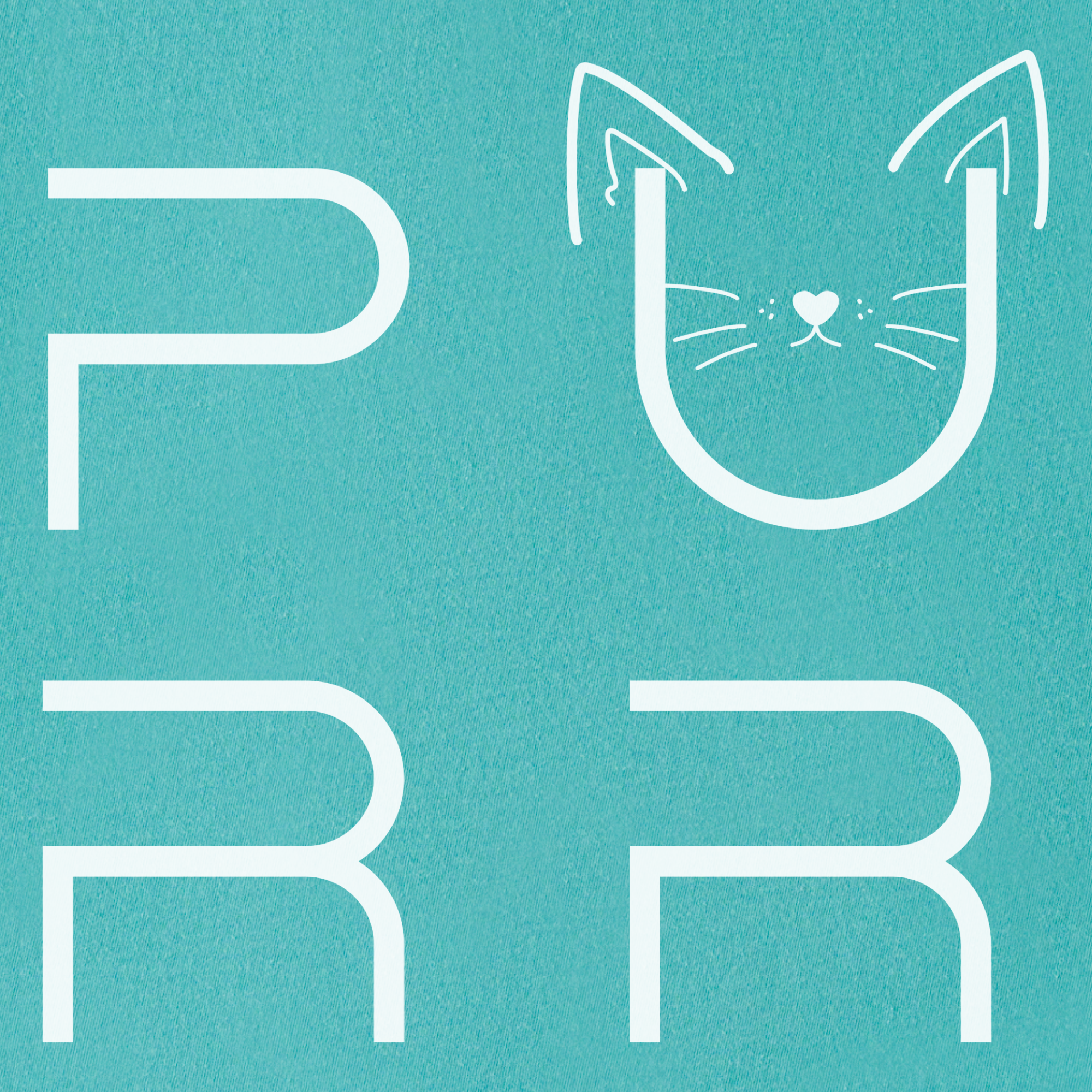 Minimalist Cat PURR T-Shirt in Seafoam