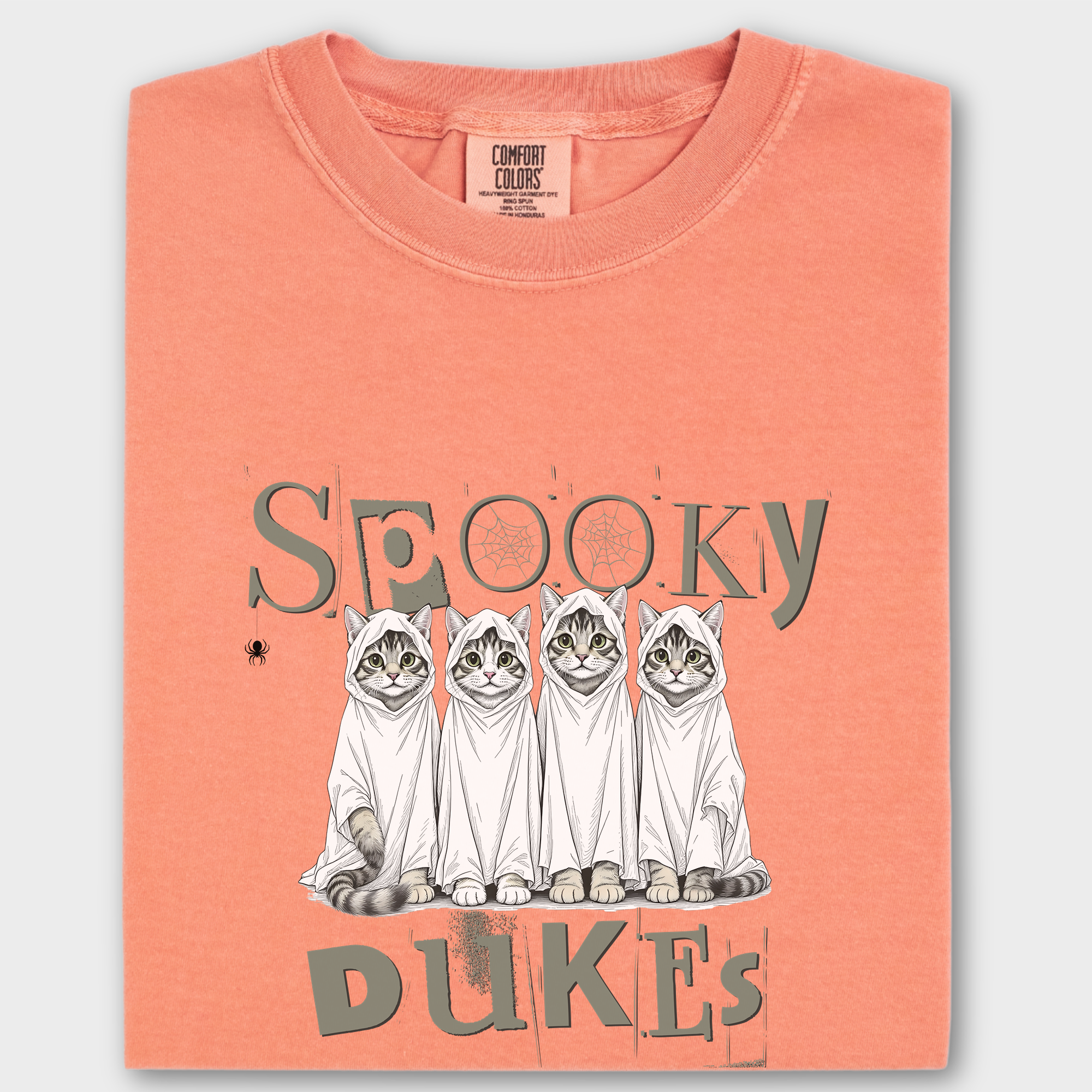 Vintage Spooky Dukes Trick-or-Treaters Cat Graphic Comfort Colors T-Shirt in Terracotta-T-Shirt-Terracotta-Fetch N Found