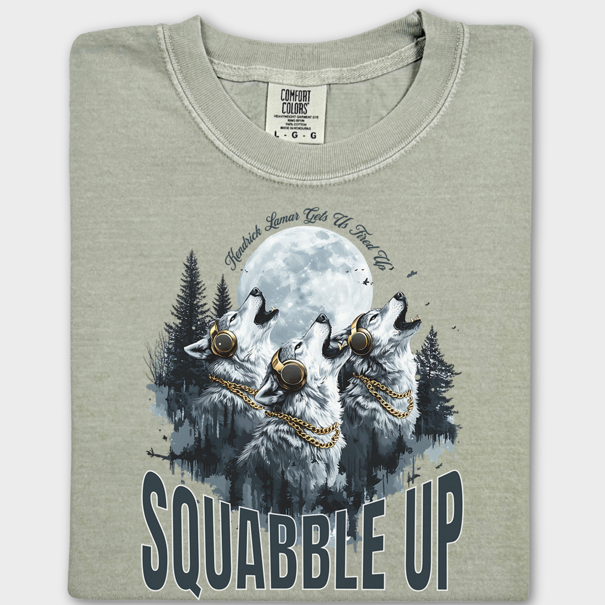 Retro Custom Squabble Up Dog Graphic T-Shirt in Khaki-Fetch N Found