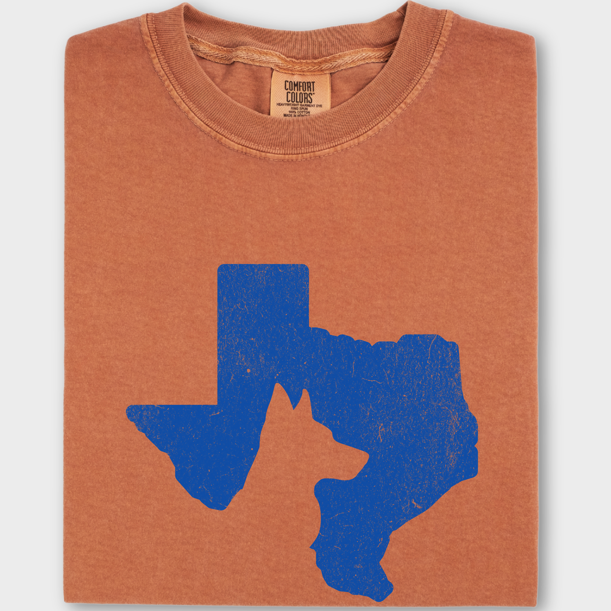 Minimalist Texas State Dog Lover Dog Graphic Comfort Colors T-Shirt in Yam-T-Shirt-Yam-Fetch N Found