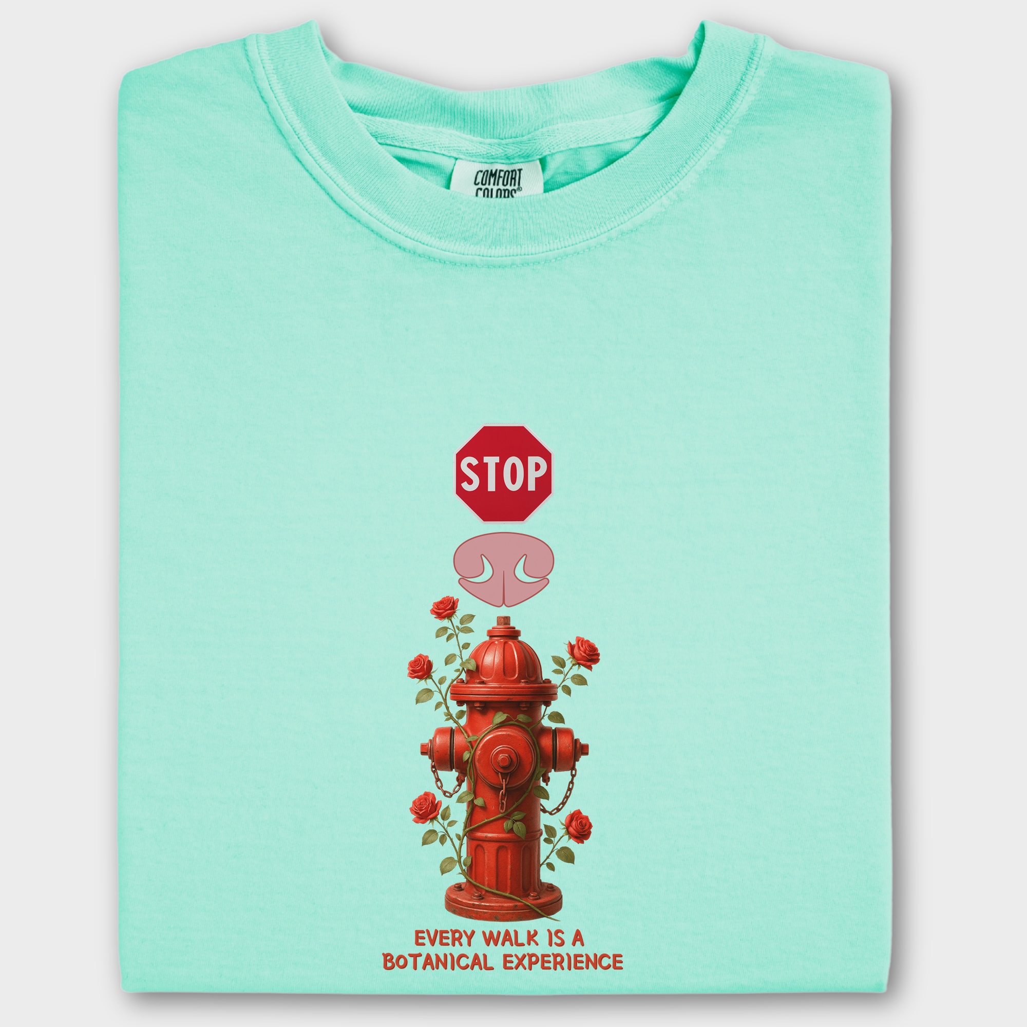 Floral Every Walk Is a Botanical Experience Dog Graphic Comfort Colors T-Shirt in Island Reef-T-Shirt-Fetch N Found
