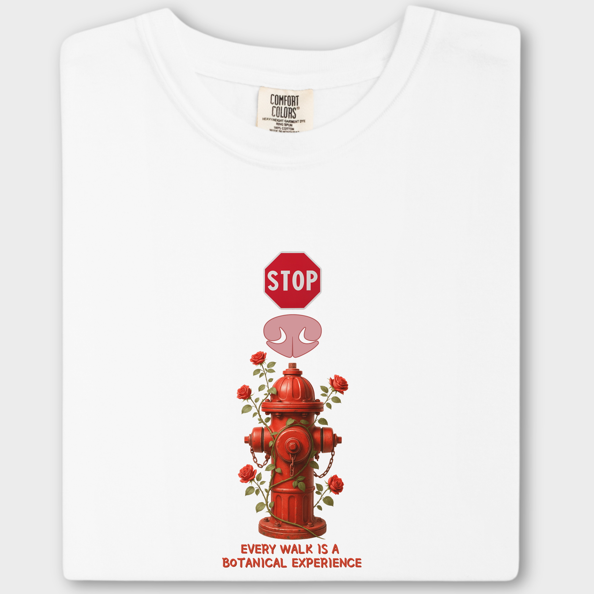Floral Every Walk Is a Botanical Experience Dog Graphic Comfort Colors T-Shirt in White-T-Shirt-Fetch N Found