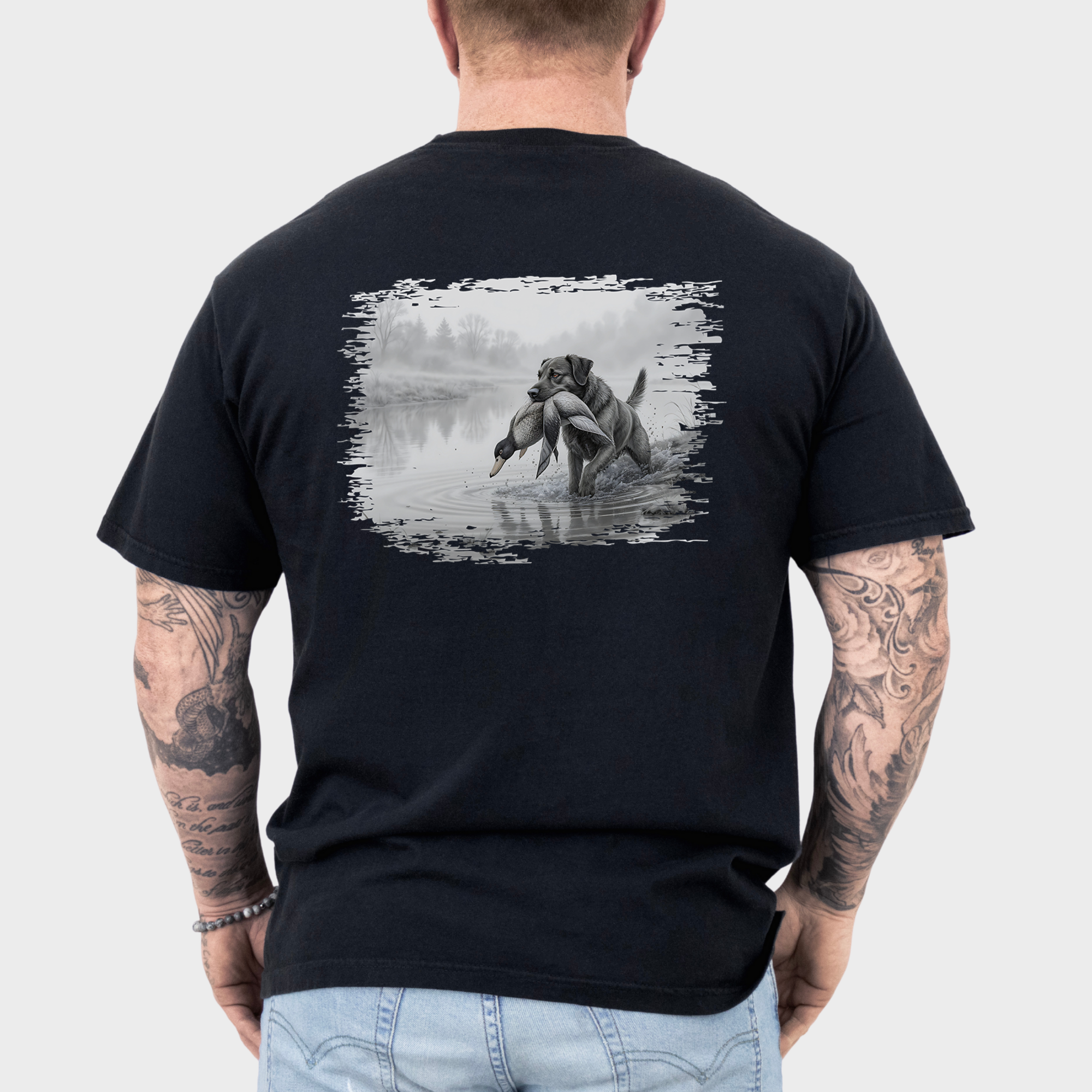 Line Art Too Long Didnt Read TLDR Dog Plus Duck Dog Graphic Comfort Colors T-Shirt in Black-T-Shirt-Black-Fetch N Found