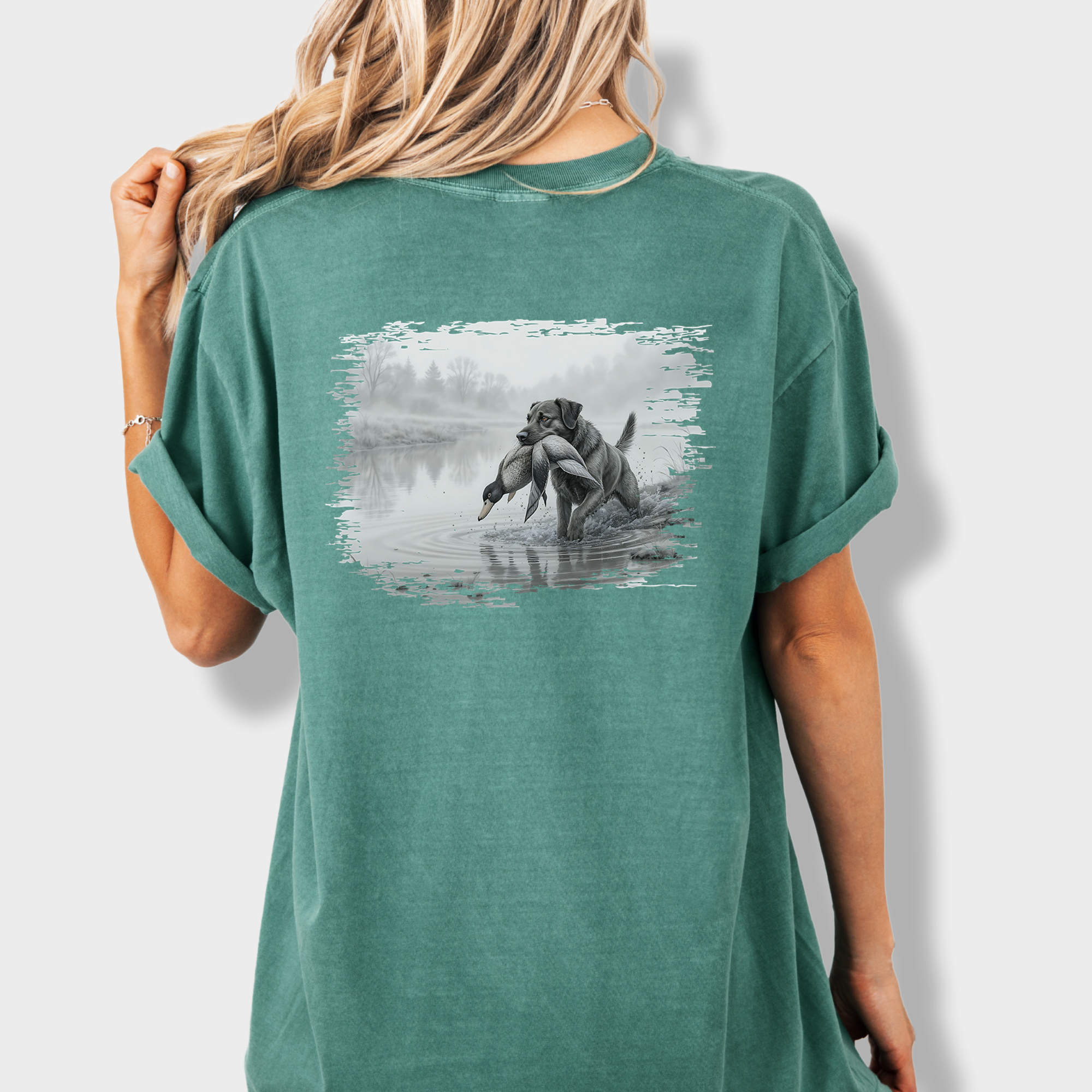 Line Art Too Long Didnt Read TLDR Dog Plus Duck Dog Graphic Comfort Colors T-Shirt in Light Green-T-Shirt-Light Green-Fetch N Found