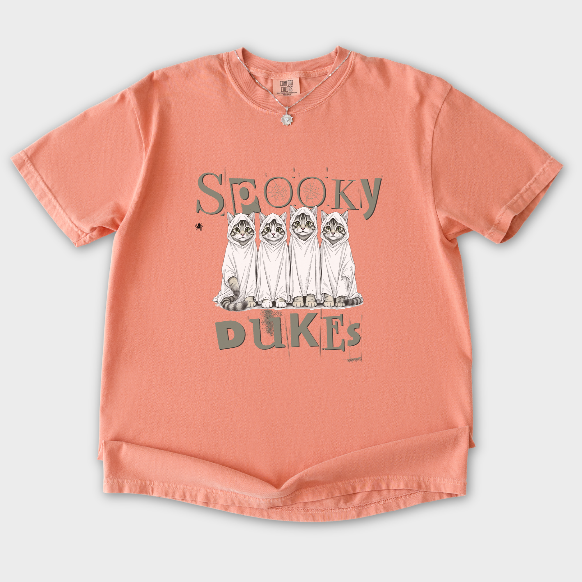 Vintage Spooky Dukes Trick-or-Treaters Cat Graphic Comfort Colors T-Shirt in Terracotta-T-Shirt-Terracotta-S-Fetch N Found