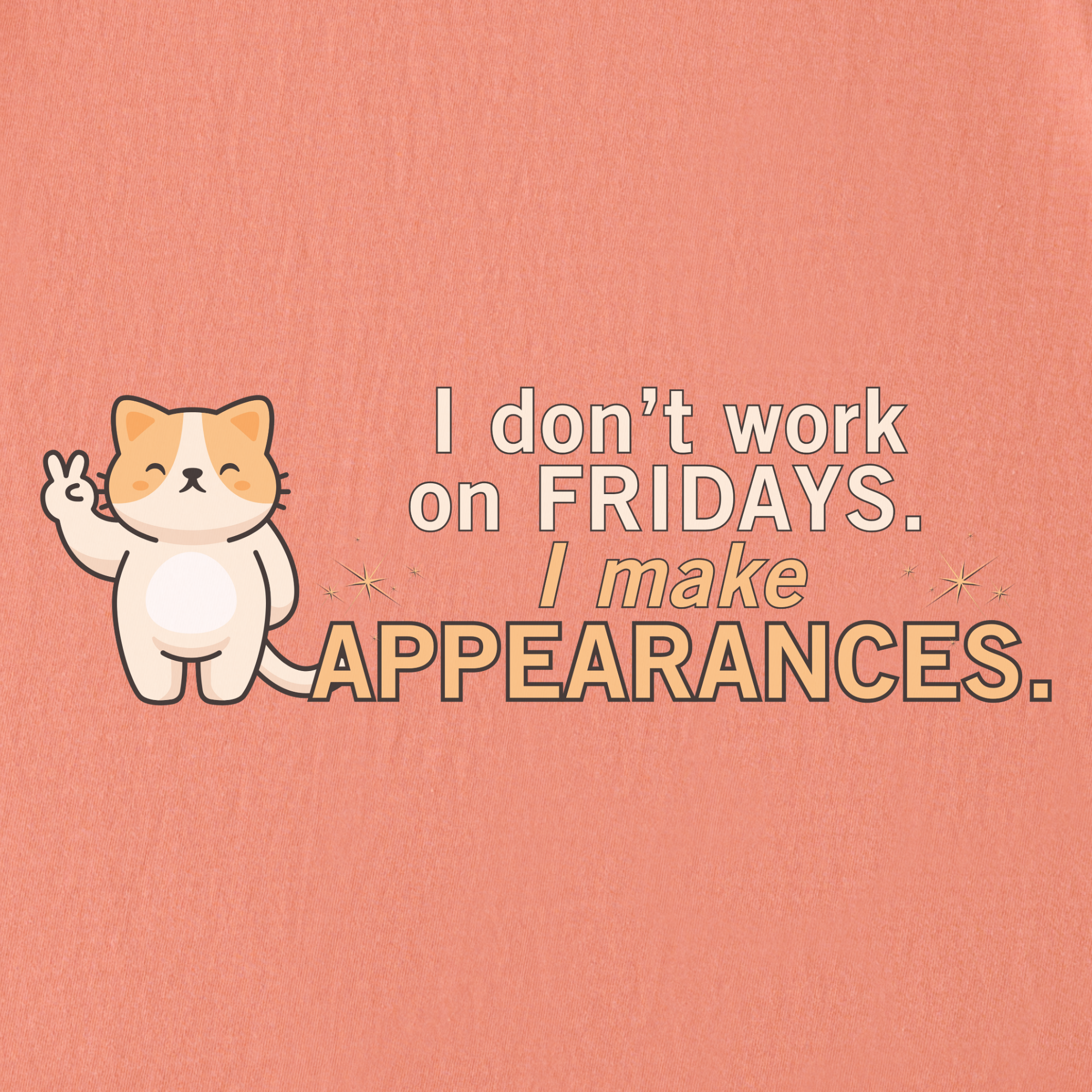 Retro I Don't Work on Fridays Cat Graphic Comfort Colors T-Shirt in Terracotta
