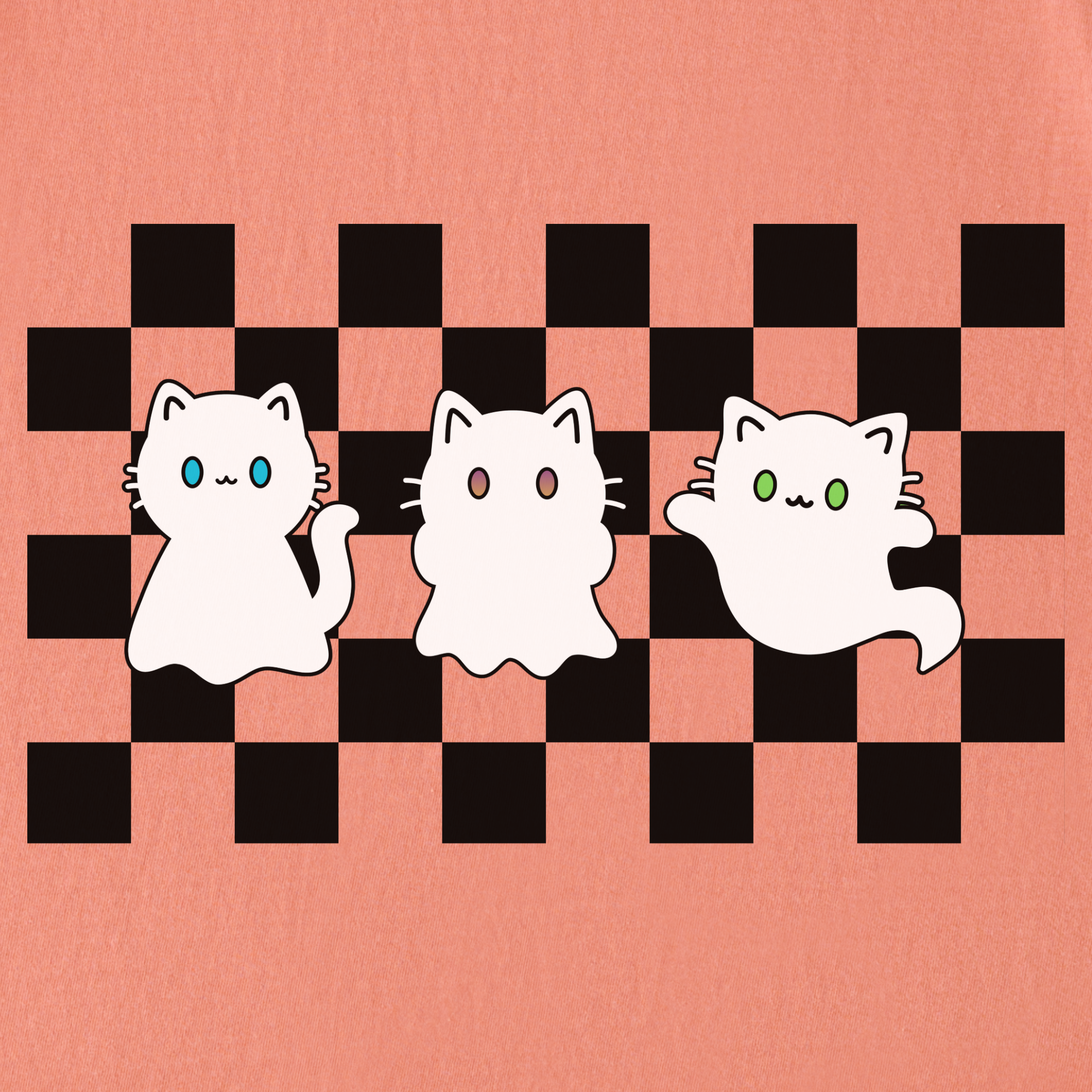 Minimalist Friendly Cat Ghosts Cat Graphic Comfort Colors T-Shirt in Terracotta-T-Shirt-Fetch N Found